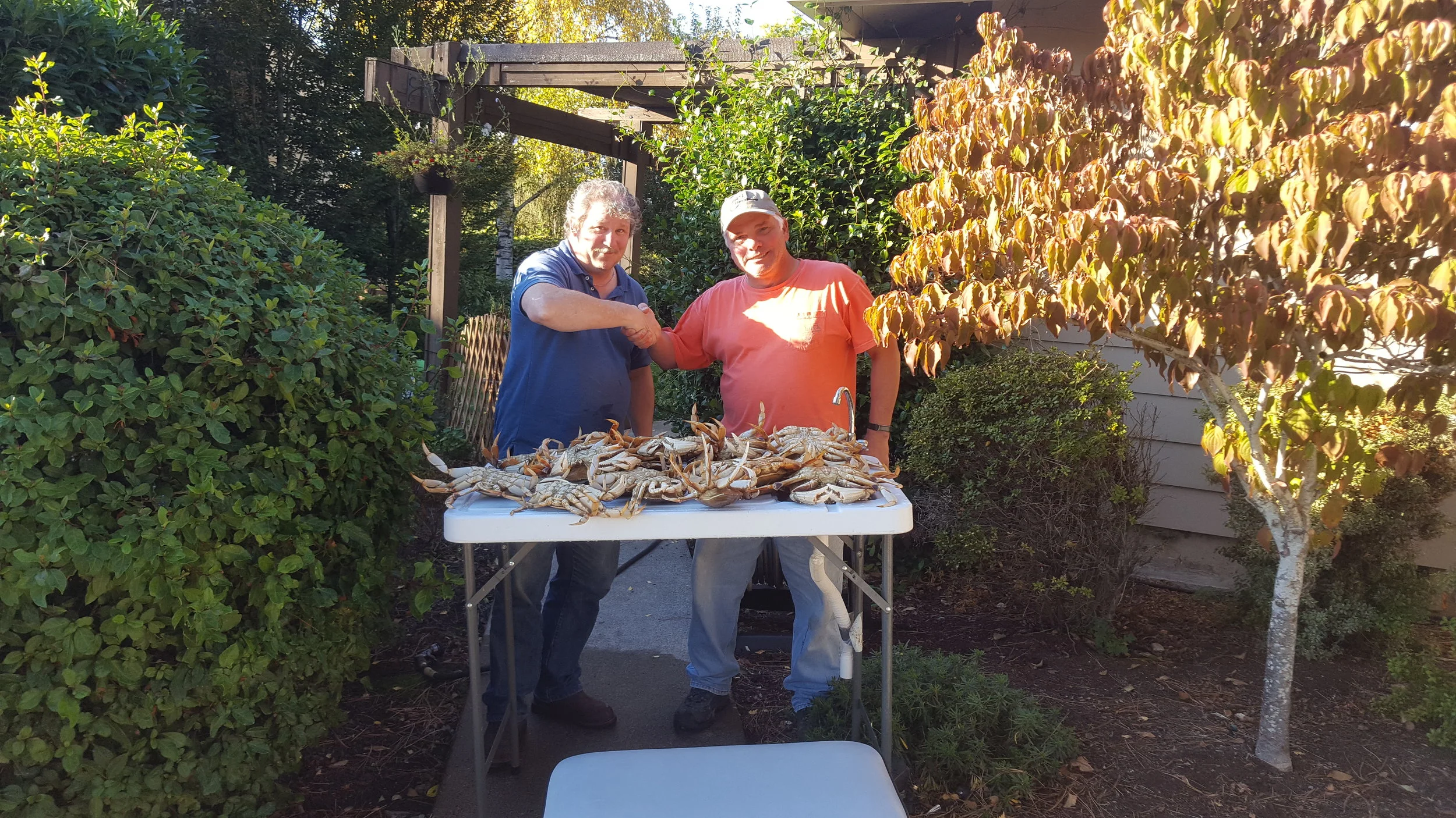 Tim and Glen with two limits, twenty four, dungeness crab
