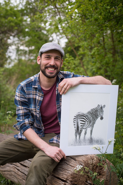 Gareth with his Zebra. Prints also available in his shop here .