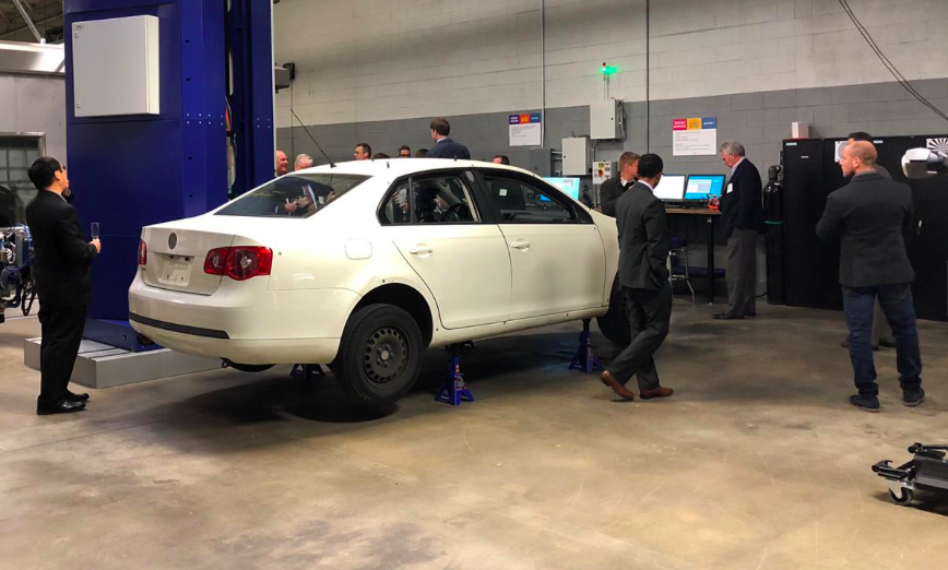 Visitors take a tour of Altran's passive-safety center in Wixom, Michigan on November 8, 2017. Photo credit: Anisa Jibrell
