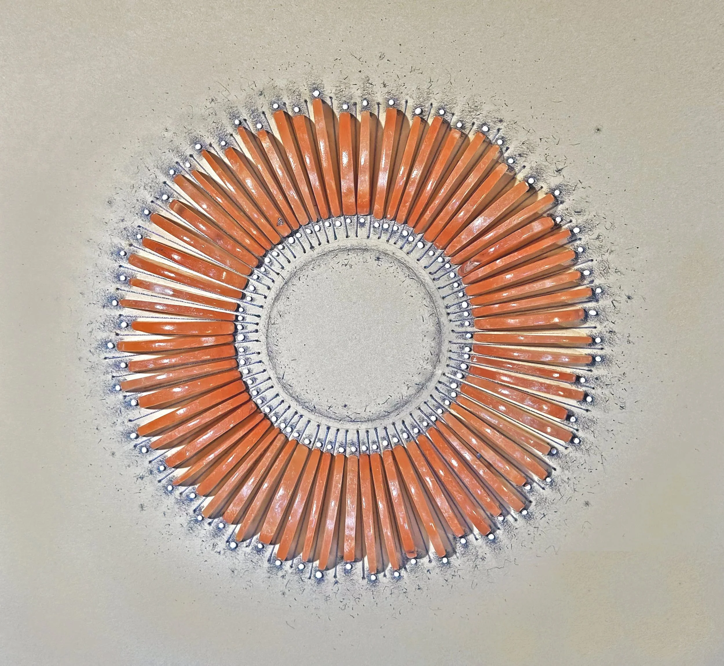 "Vertebral III"  2025 Alabaster, Graphite, Mixed Media on Paper