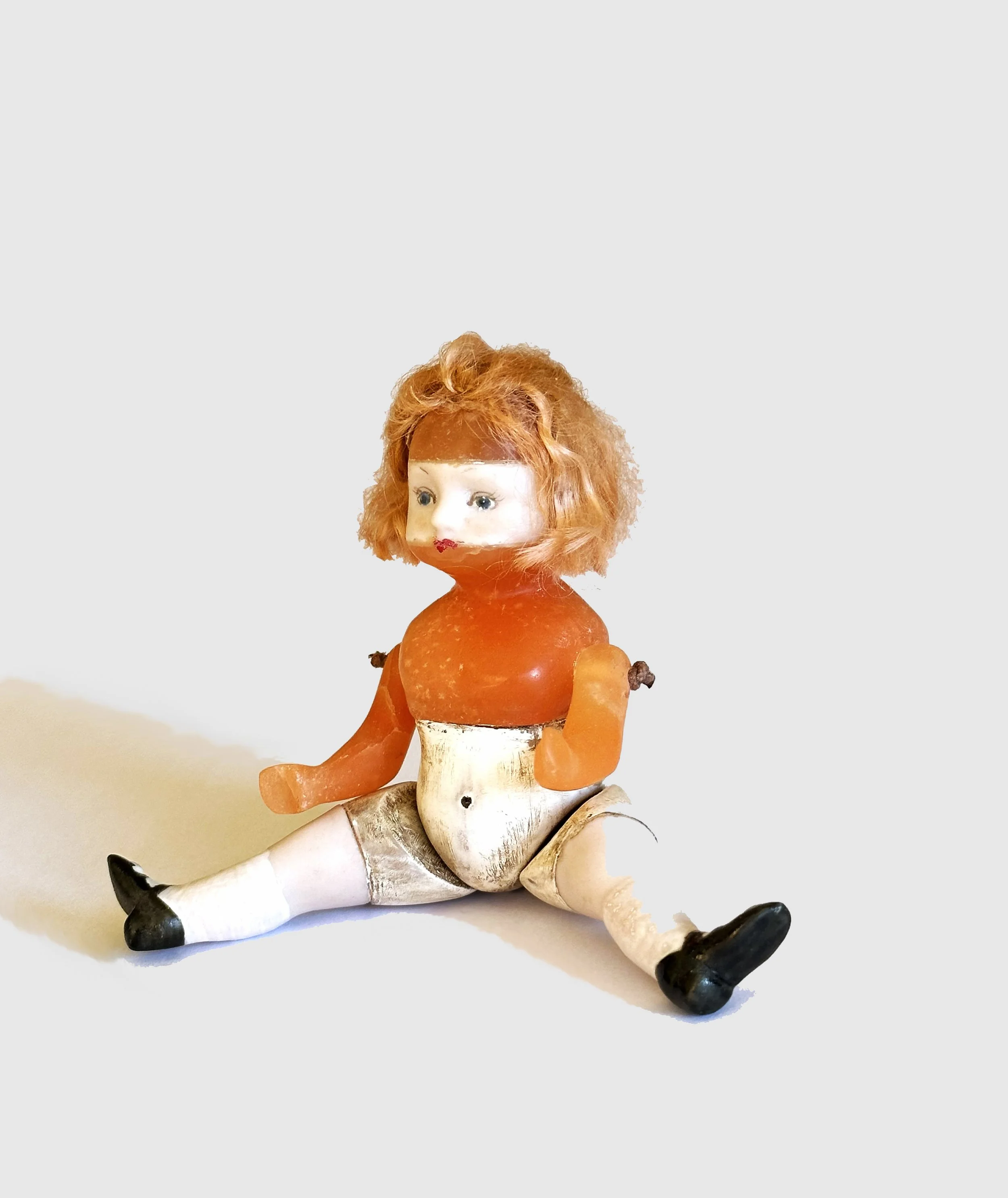 "Amy"  2023  Alabaster, Antique Doll, 5.5"x1.5"x1.5"