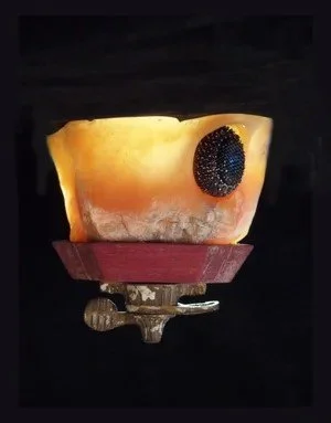 "Attic" 2017  Alabaster, Found Objects  6"x5"x2"