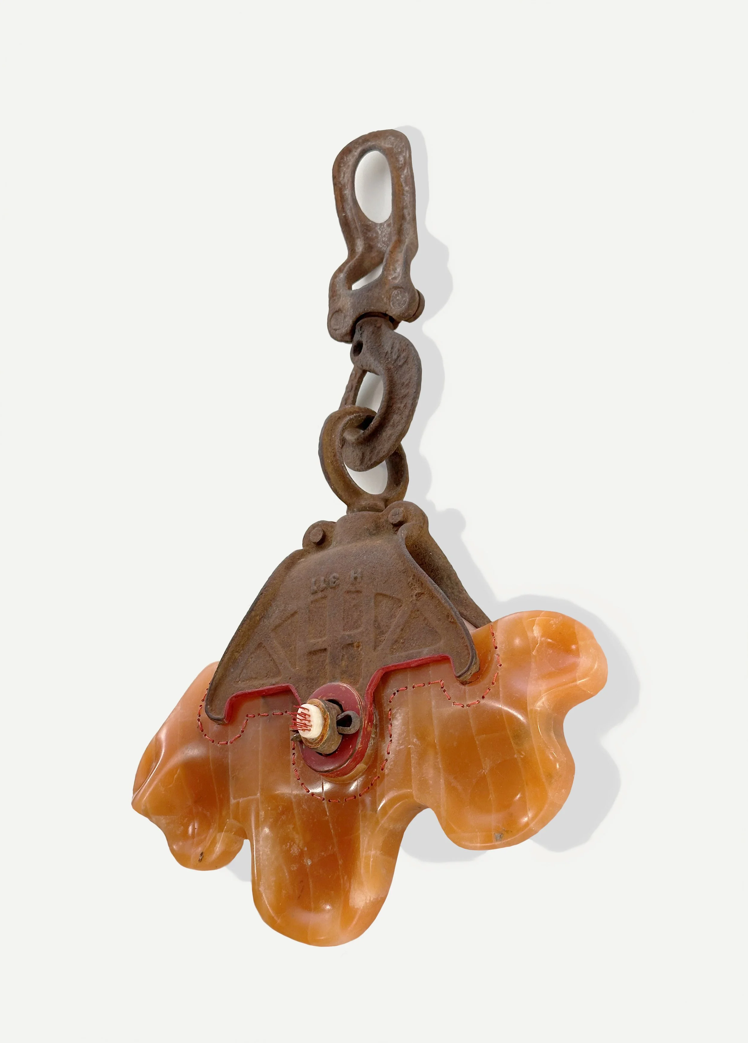 "Charm" 2026 Alabaster, Found Object, Mixed Media