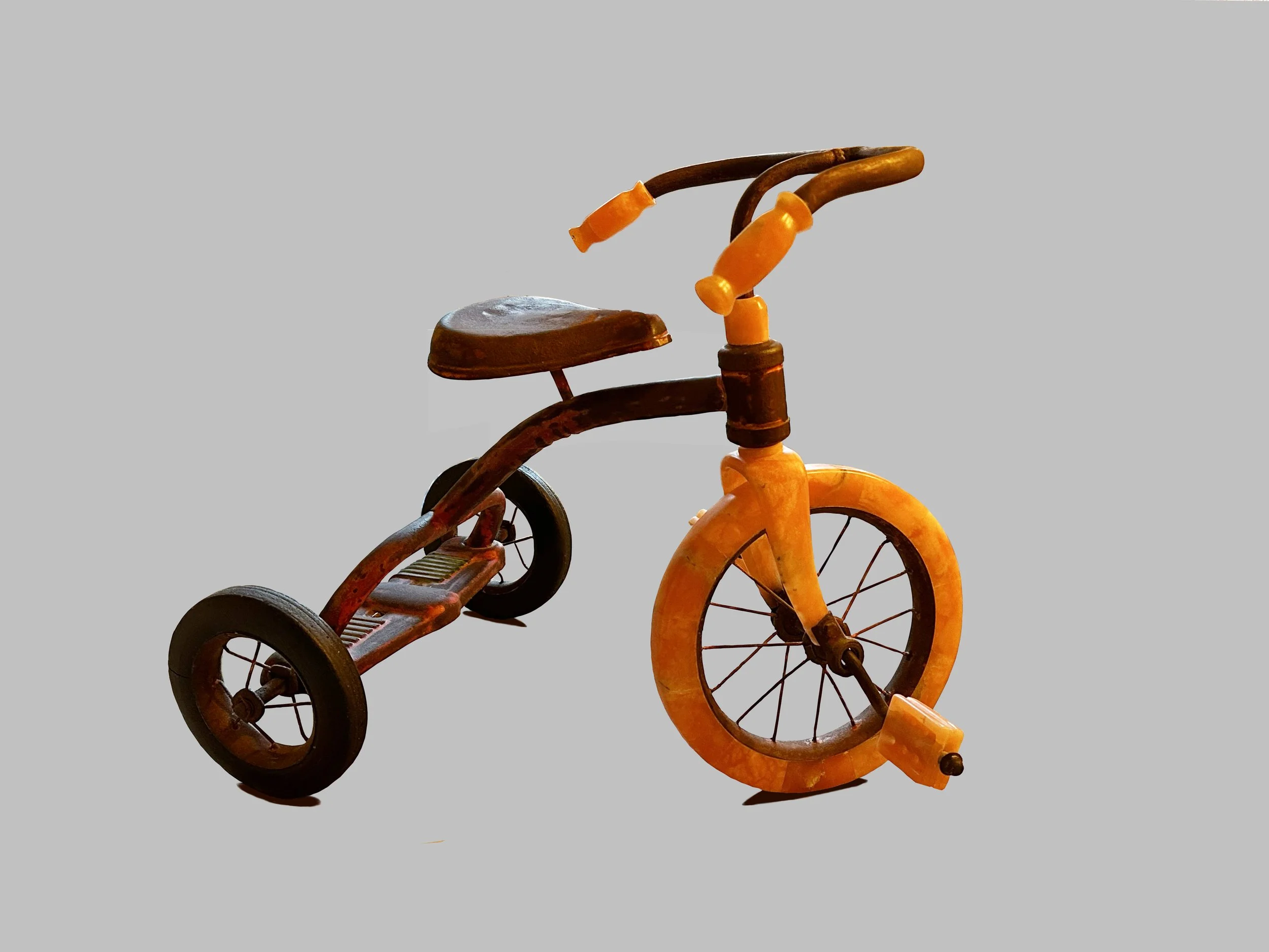 "Trike" 2018  Alabaster, 1940's Tricycle  24"x24"x18"
