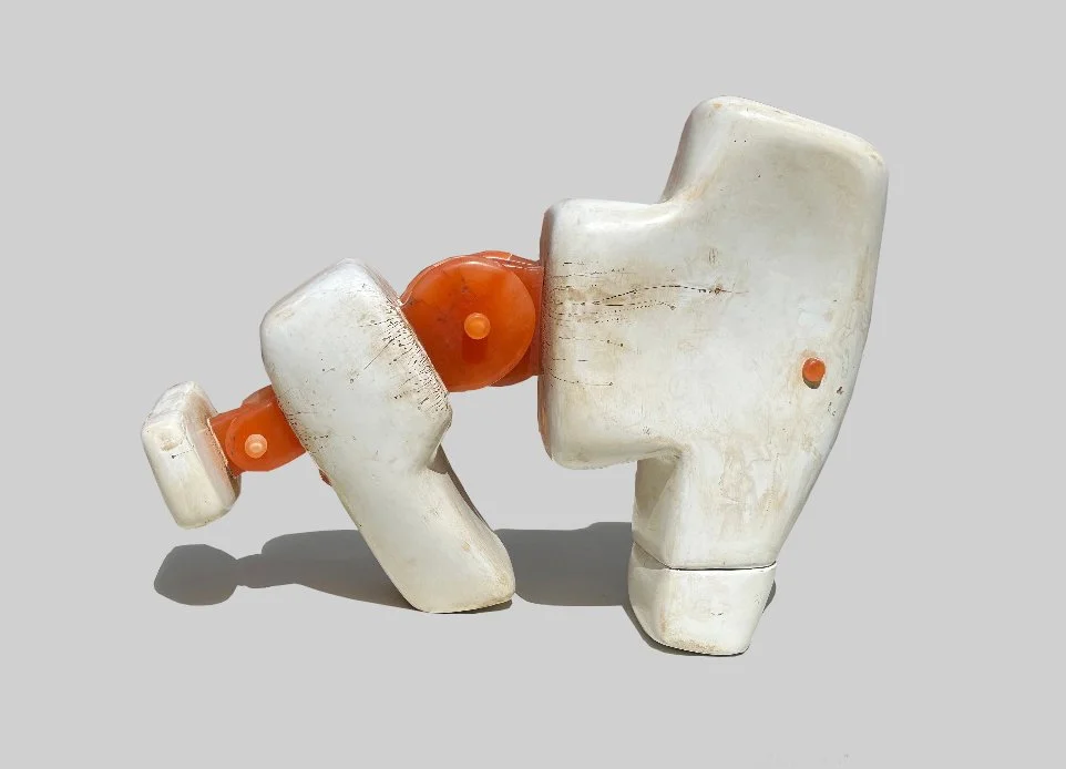 "Vertebral" 2023  Alabaster, Mixed Media  10"x18"x4"