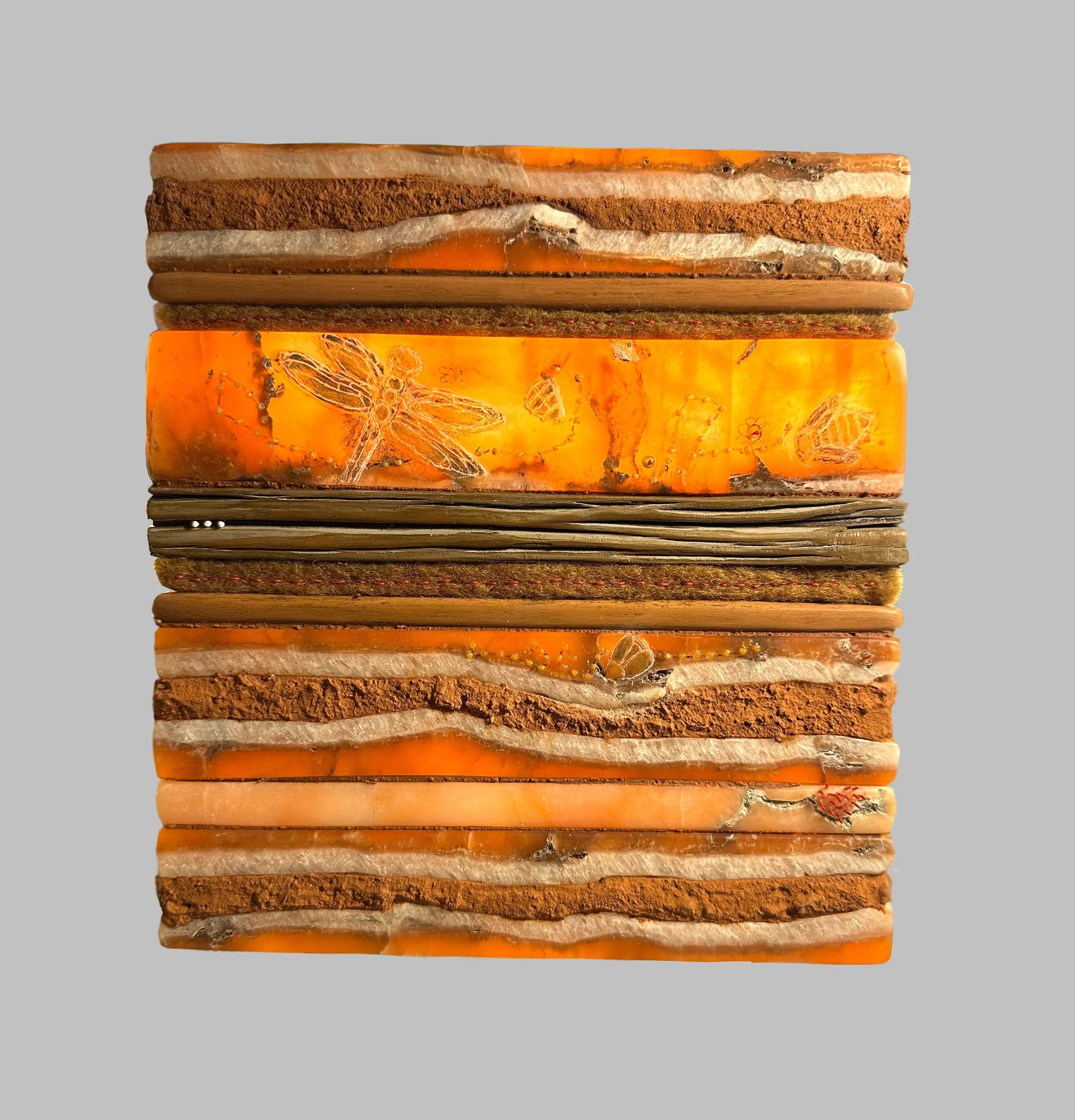 Esplanade 2026 Alabaster, Sedona Red Rock, Mixed Media 9"x7"x1/2"