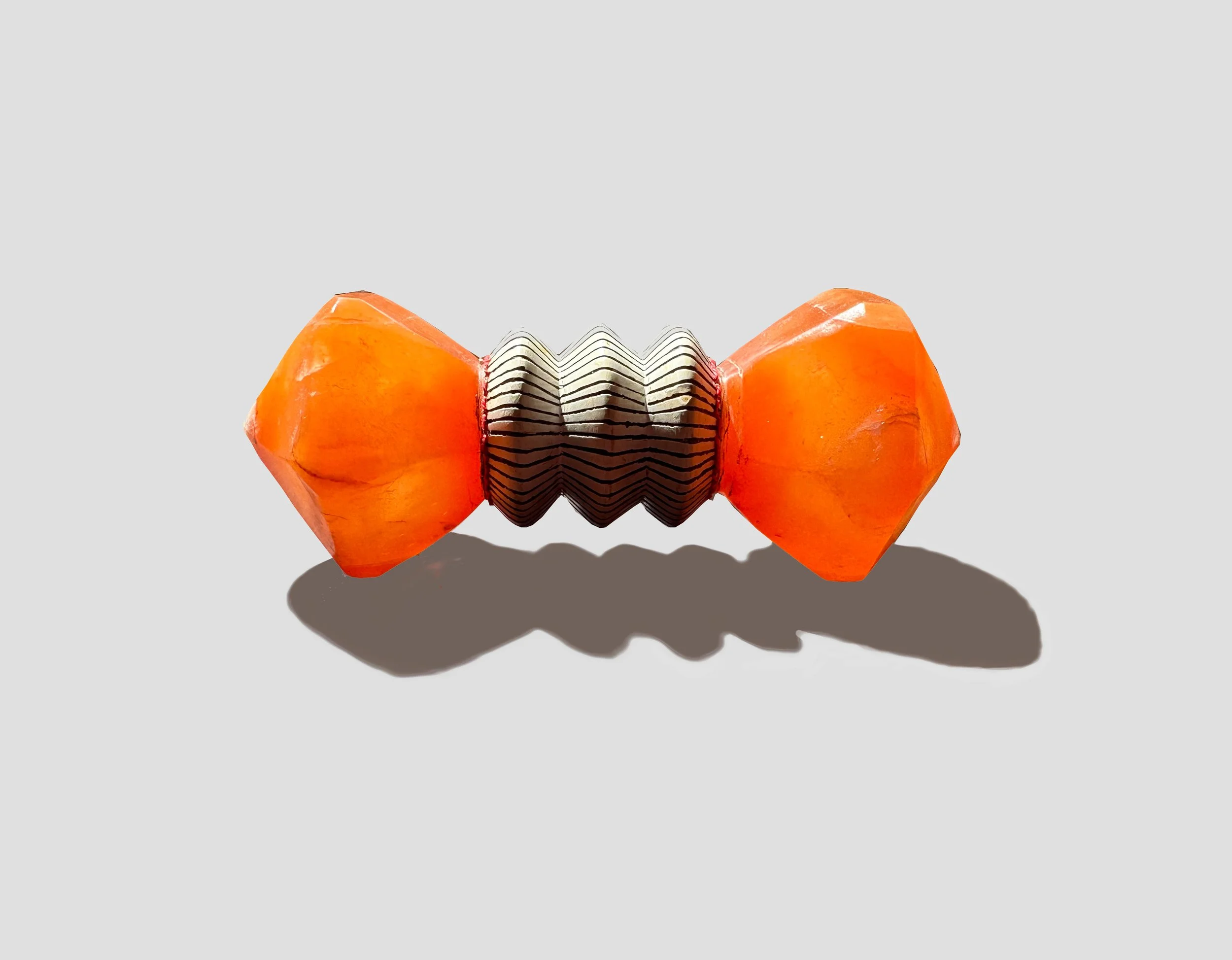 "Talisman"  2025  Alabaster, Mixed Media 6"x2.5"x2.5"