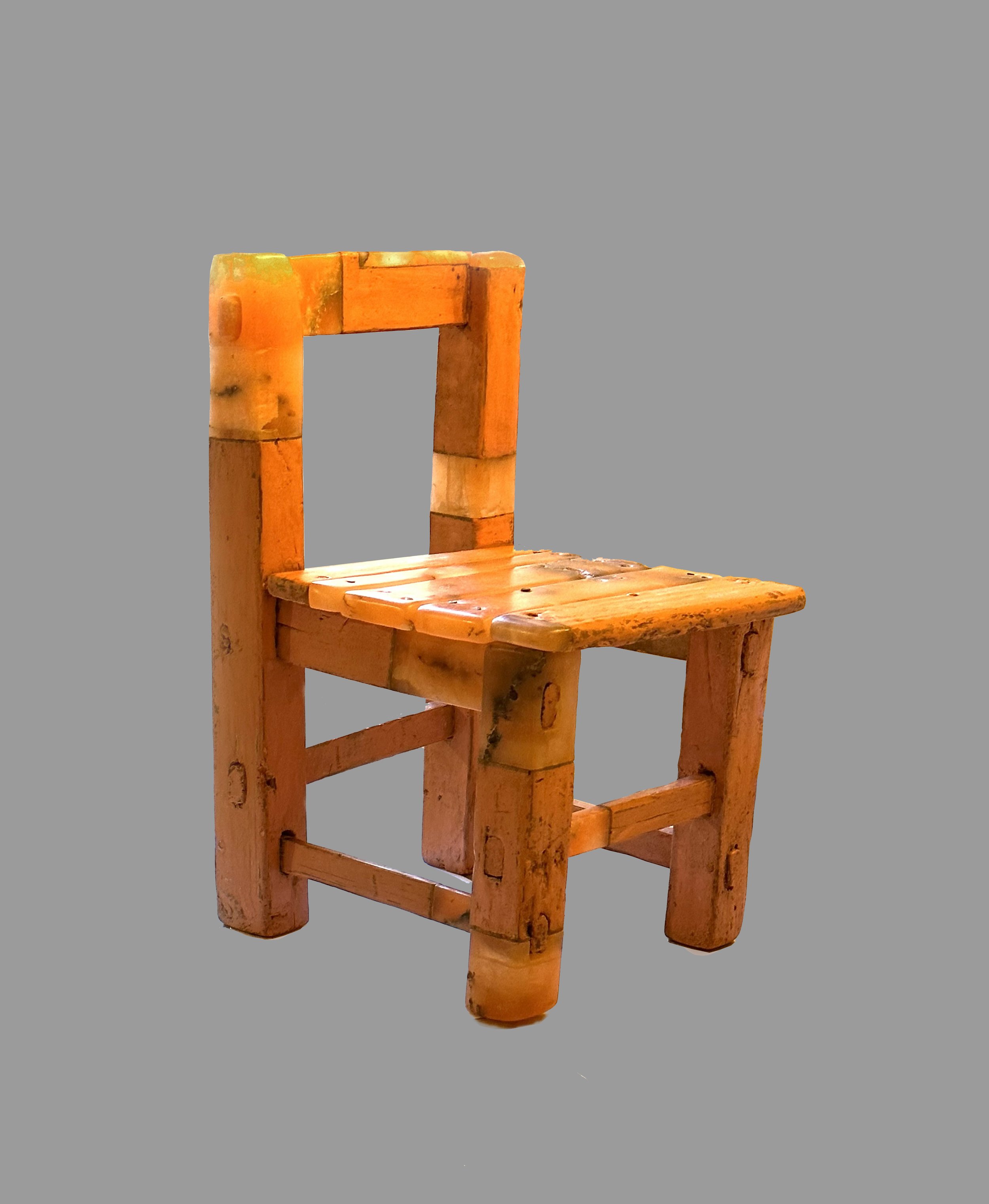 "Monochromatic Chair"  2017  Found Antique Object, Alabaster  16"x9"x9"