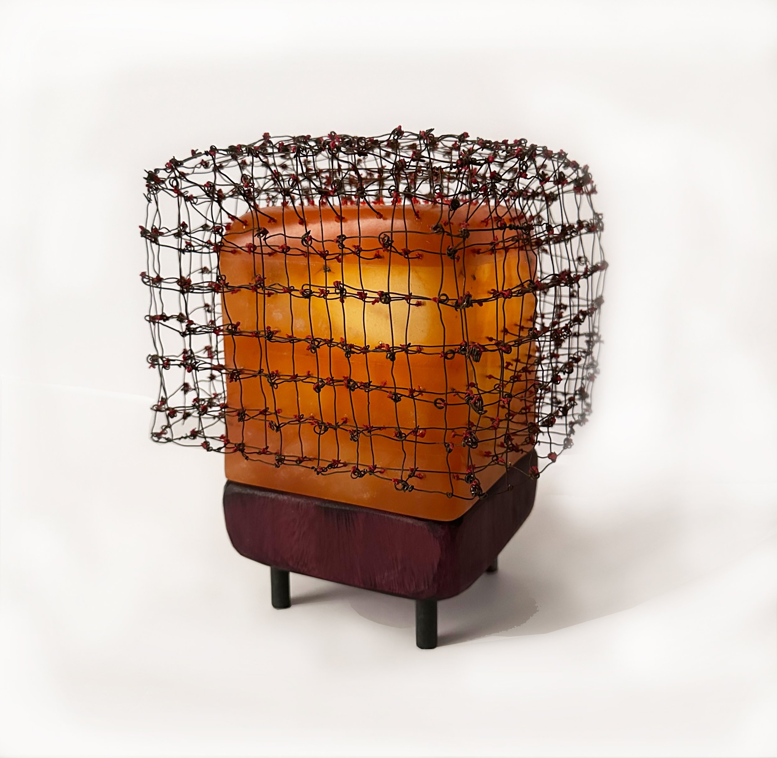 "Restoration I" 2025
Alabaster, Wood, Steel Wire 
10"x5"x5"