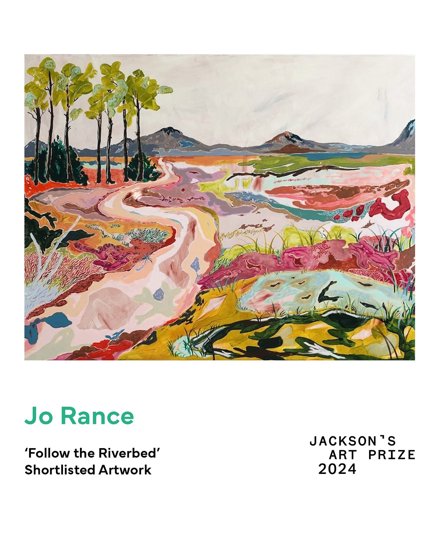 Thrilled to say &lsquo;Follow the Riverbed&rsquo; has now been SHORTLISTED in @jacksons_art_prize 🍀 Over 15,000 submissions down to just 70, feeling very lucky and excited to find out the results 🌼 

Being included is a wonderful feeling and on the