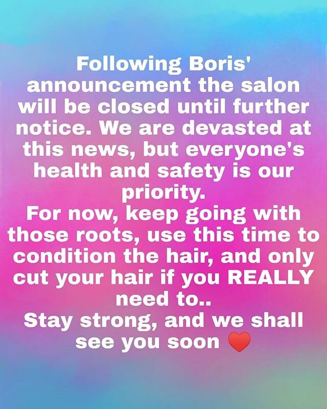 Let's keep social distancing so we can all get back to those salons! We will update you all if we hear any more info &hearts;️