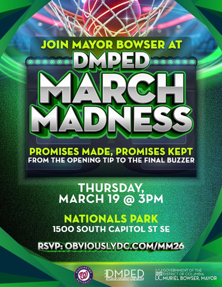 RSVP: Join Mayor Bowser at DMPED March Madness 2026
