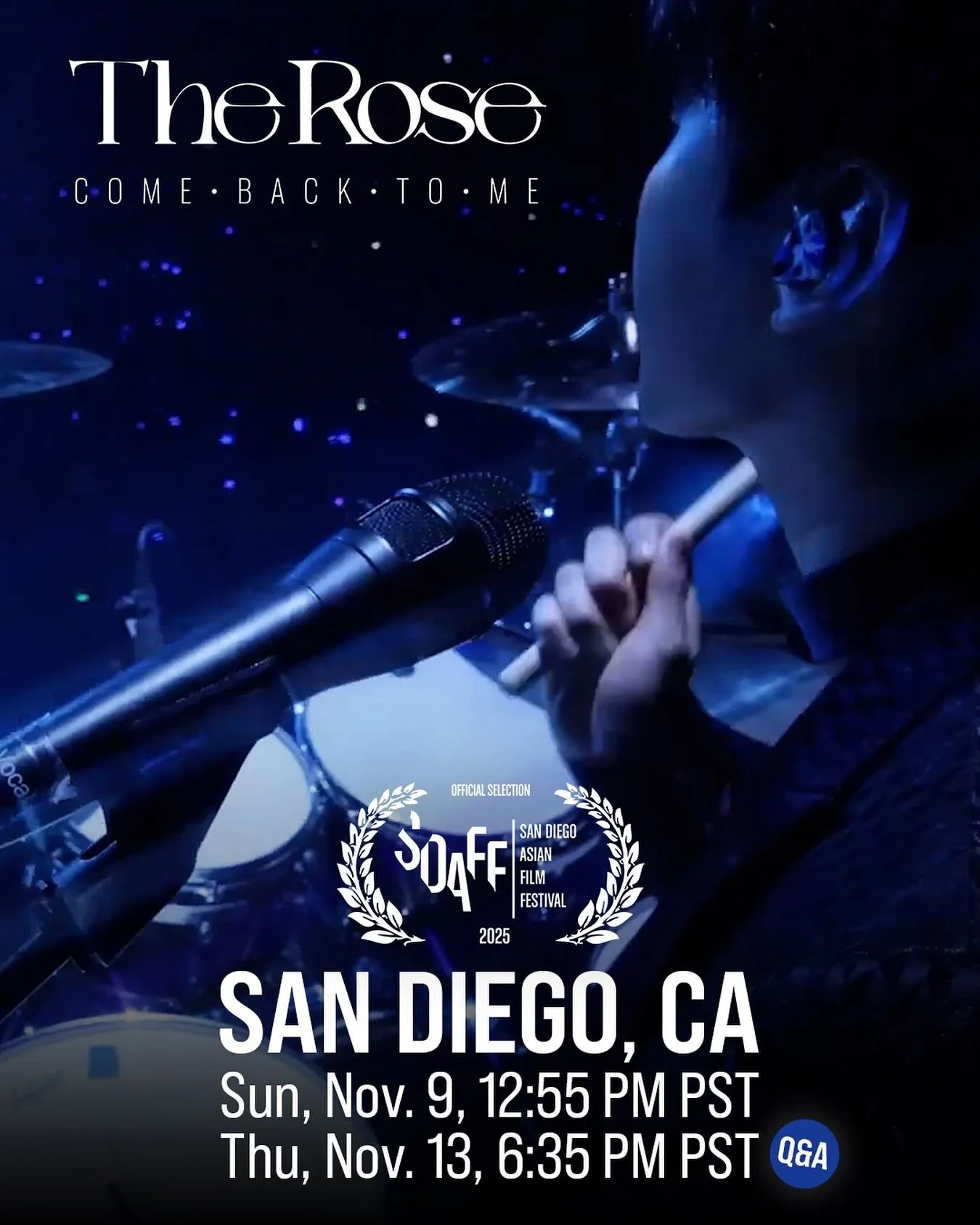 We are thrilled to announce that &ldquo;The Rose: Come Back To Me&rdquo; will screen at the San Diego Asian Film Festival as part of the Asian American Panorama!

Screening Info:
🗓️ Sunday, November 9, 12:55 PM PST
🗓️ Thursday, November 13, 6:35 PM
