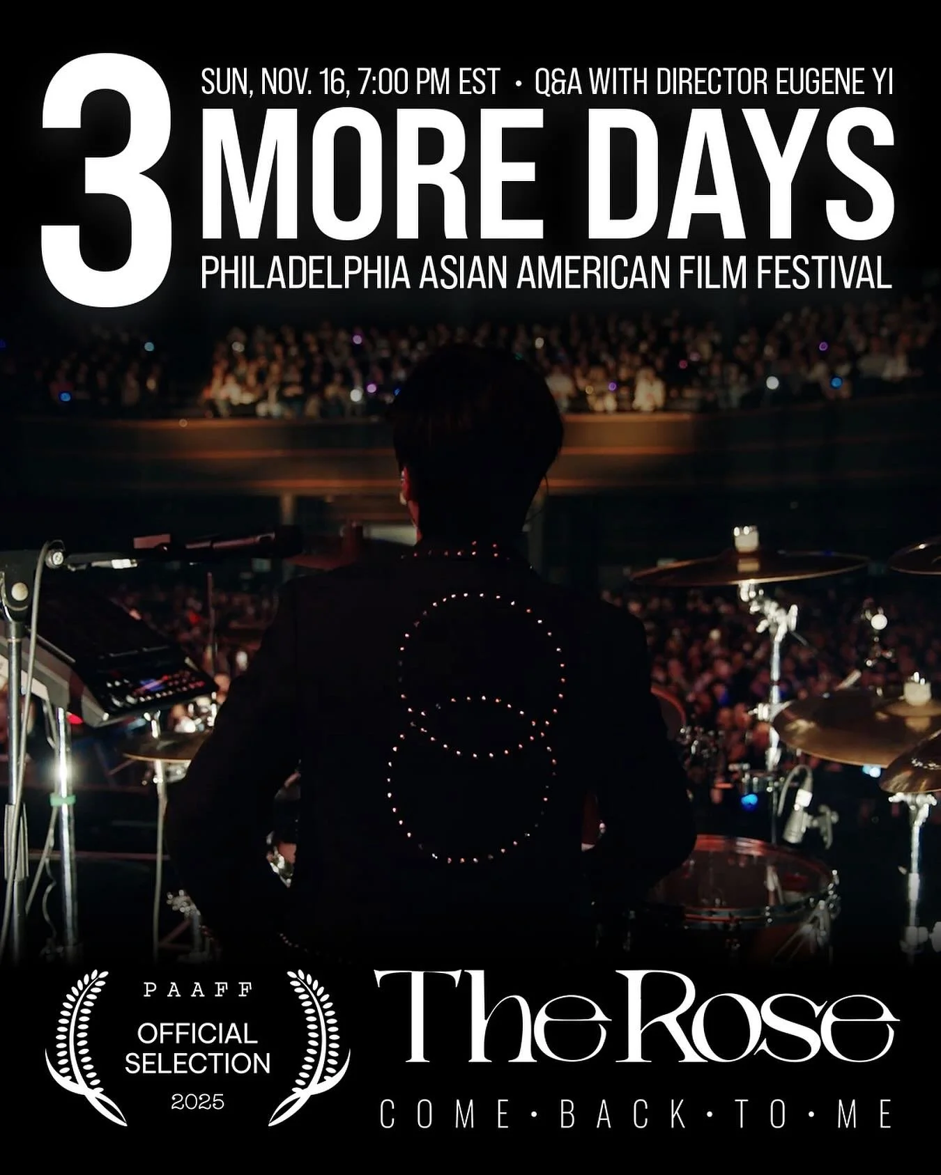 🌹 IN THREE DAYS: &ldquo;The Rose: Come Back To Me&rdquo; screens CLOSING NIGHT at the Philadelphia Asian American Film Festival! 🌹

Come watch the film and experience a special Q&amp;A with director Eugene Yi!

🗓️ Sunday, November 16, 7:00 PM EST
