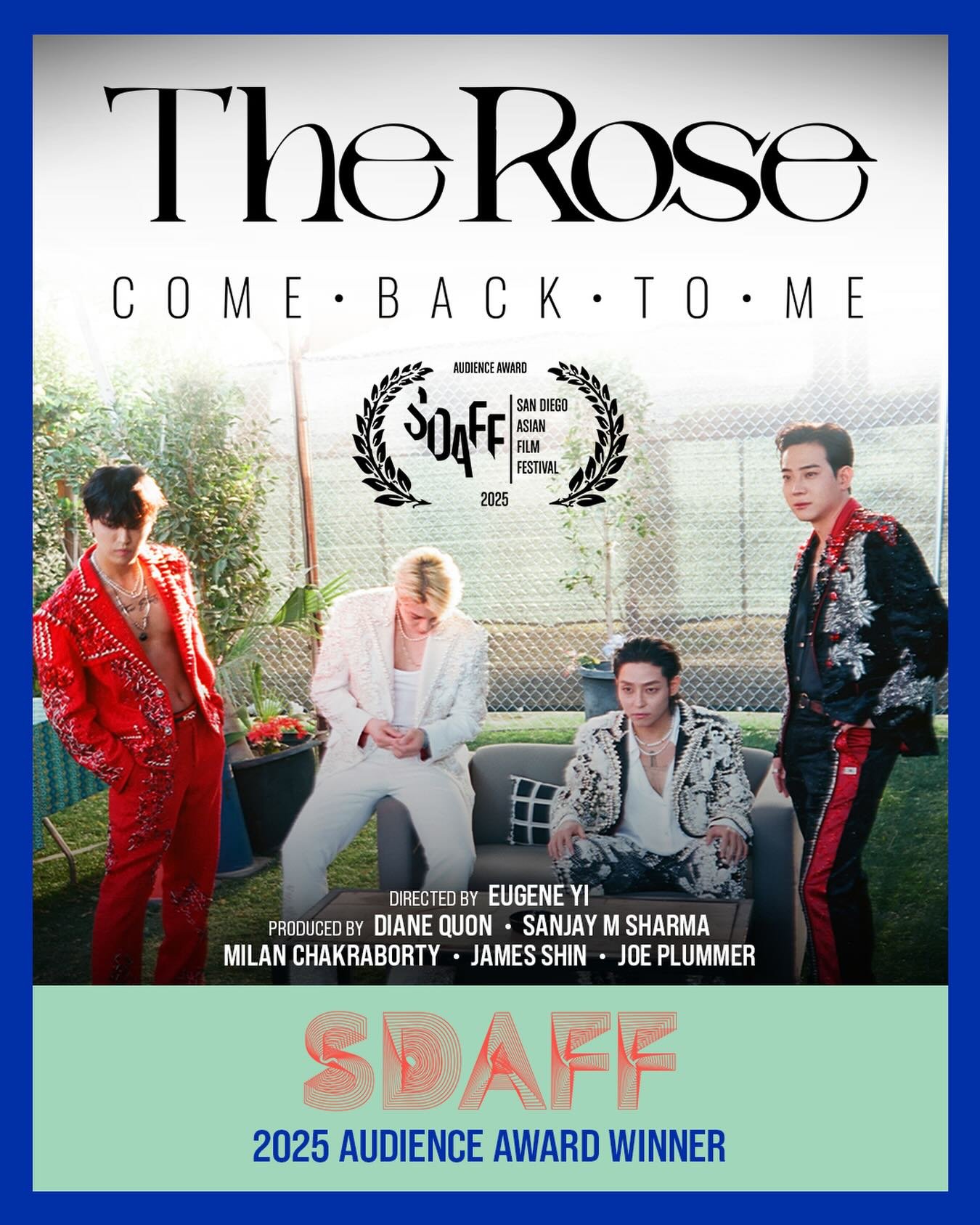 We are honored to announce that &ldquo;The Rose: Come Back To Me&rdquo; received the 2025 Audience Award at the San Diego Asian Film Festival! 

#TheRoseDoc #TheRoseComeBackToMe #TheRose #DocumentaryFilm #SDAFF2025