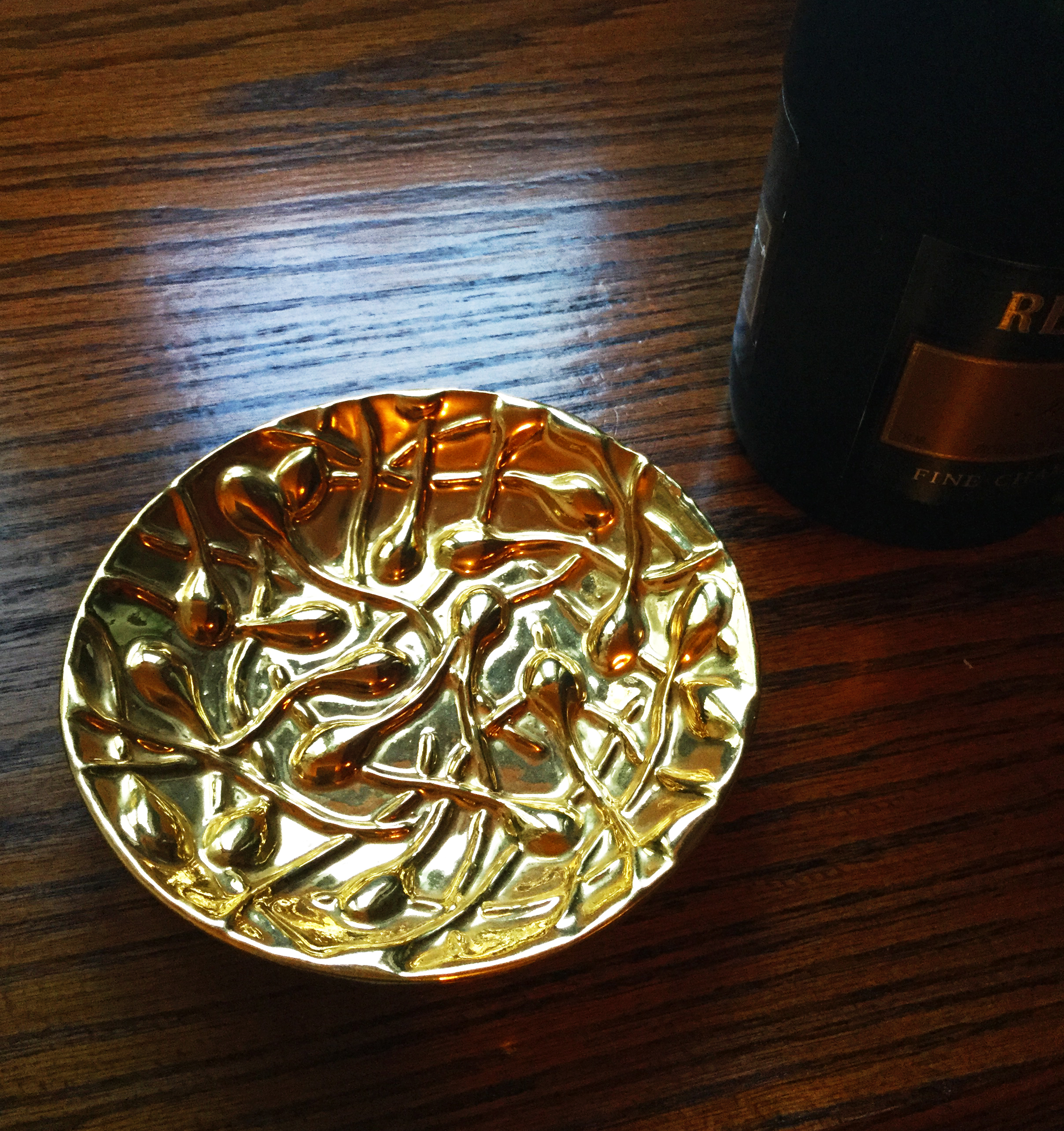"CELLS" GOLDEN BISCUIT PLATE, STUDIO JOB