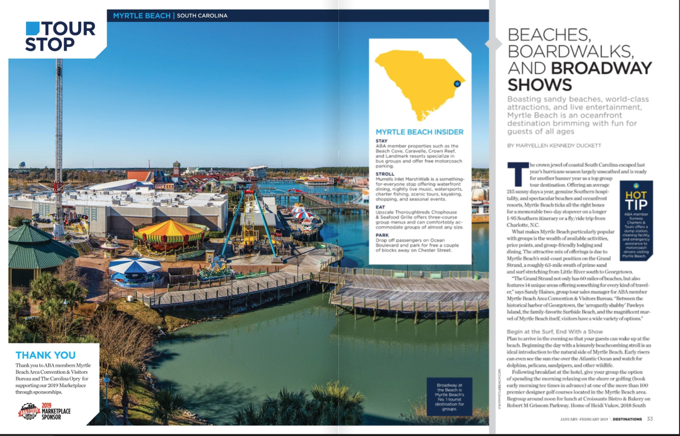 1/1, ABA Destinations, Beaches, Boardwalks and Broadway Shows