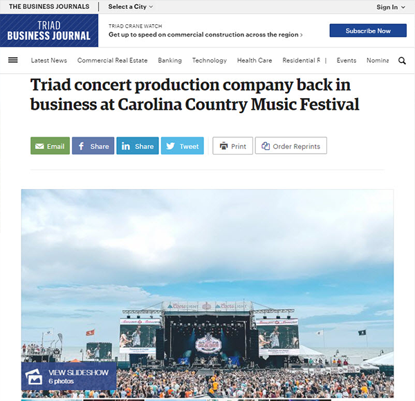Triad concert production company back in business at Carolina Country Music Festival