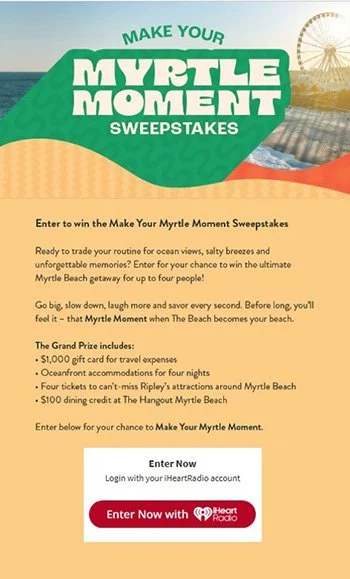 Make Your Myrtle Moment Sweepstakes graphic