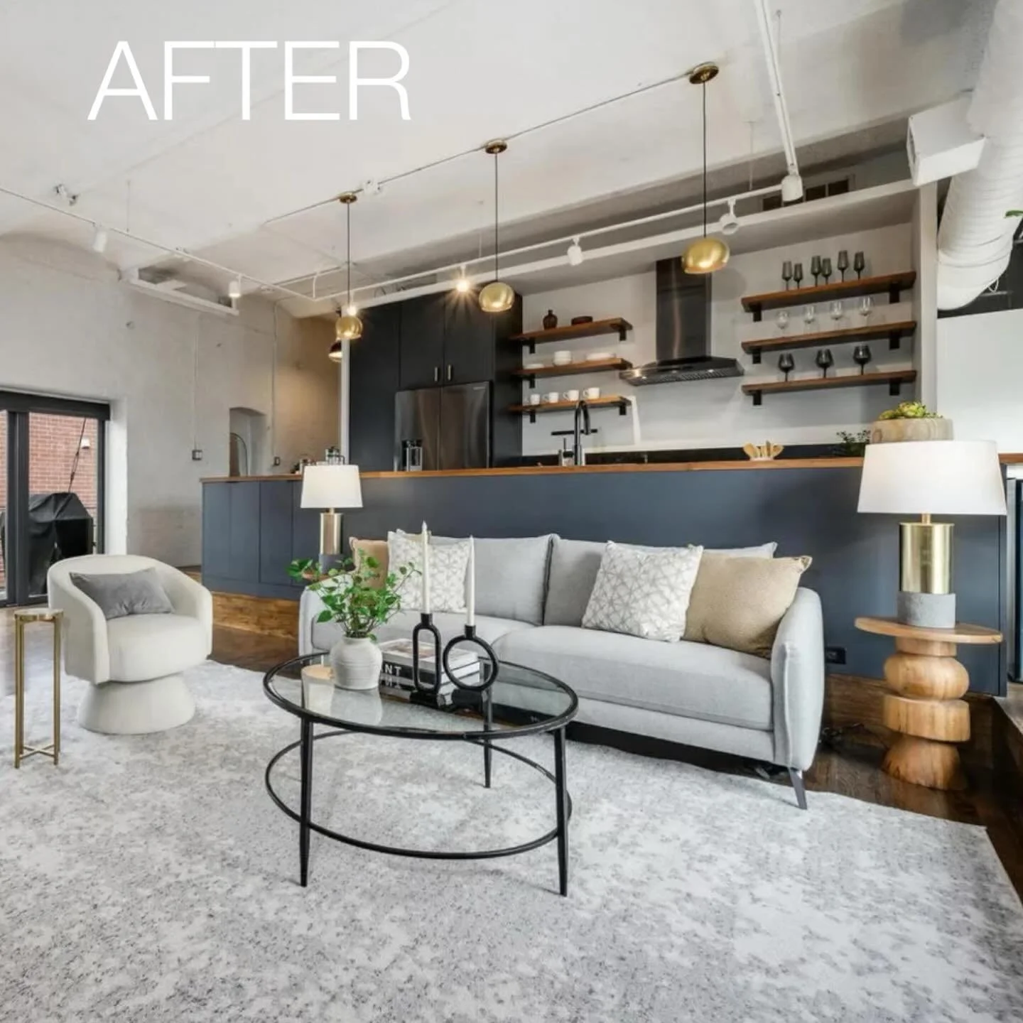 Room by room, our staging transformed 1161 W. Madison back into the dreamy West Loop penthouse loft duplex it was meant to be! Contact agent Carrie McCormick about visiting this unique property soon! 
#pslehmanstaging #stagingismagic 🪄 #westloopcond