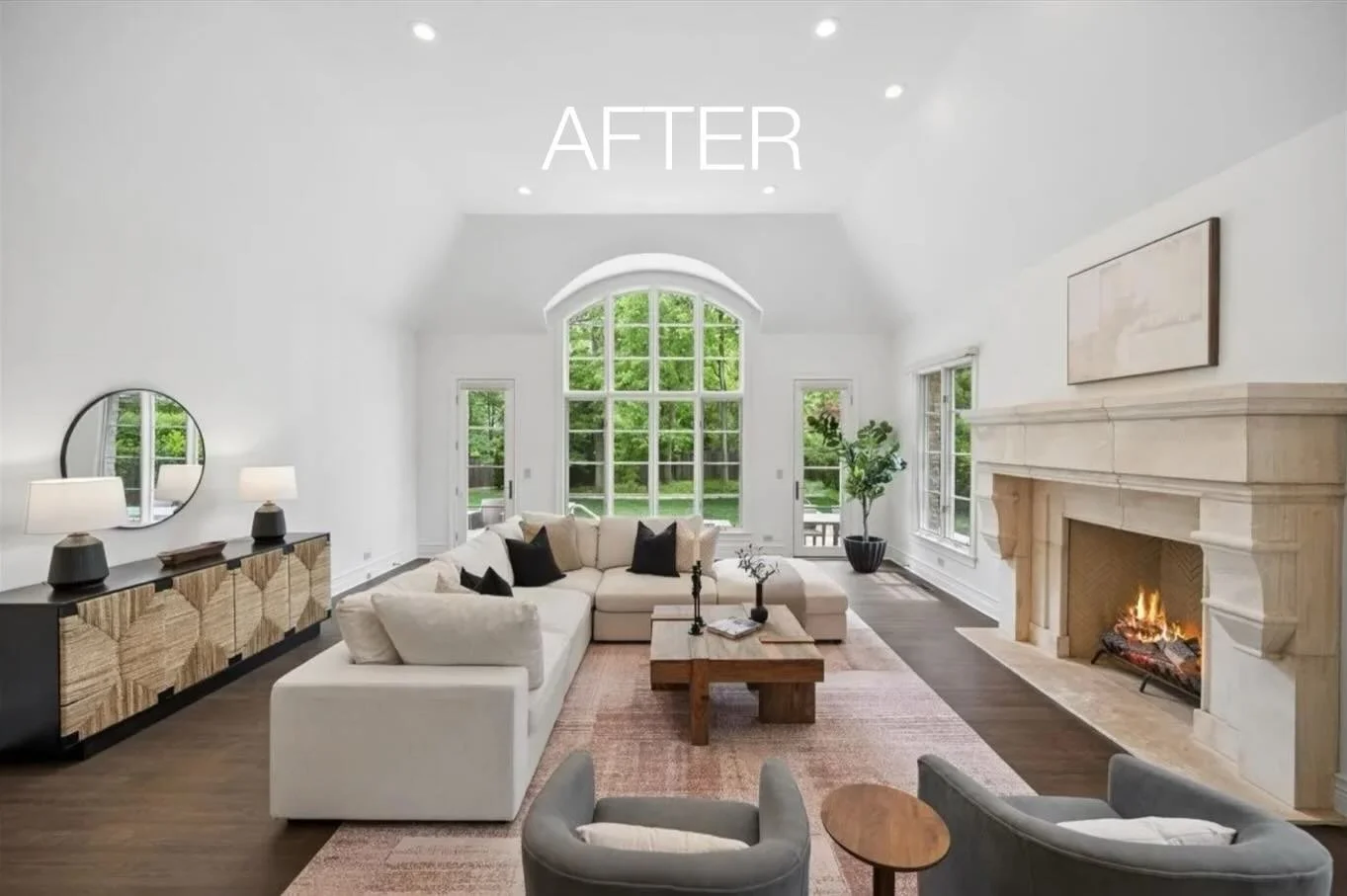 Dramatic before and after here at 725 Valley Road🤯 Just staged 😊 and listed by The Dickstein Group. #beforeandafter #glencoehomesforsale #stagedbypslehman