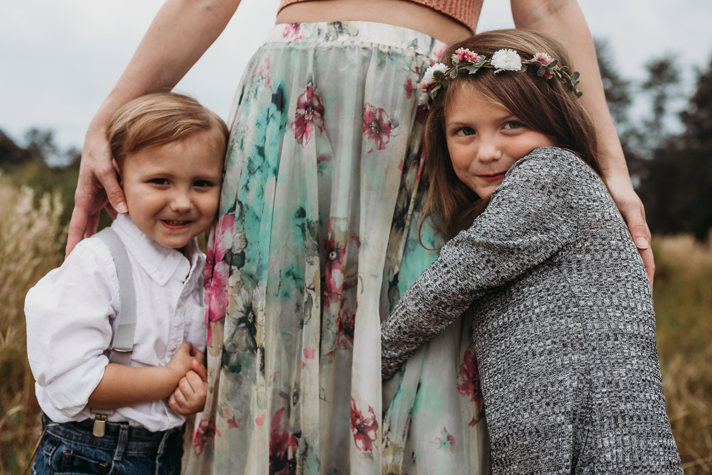 Deland Florida Family Photographer with boho field photoshoot