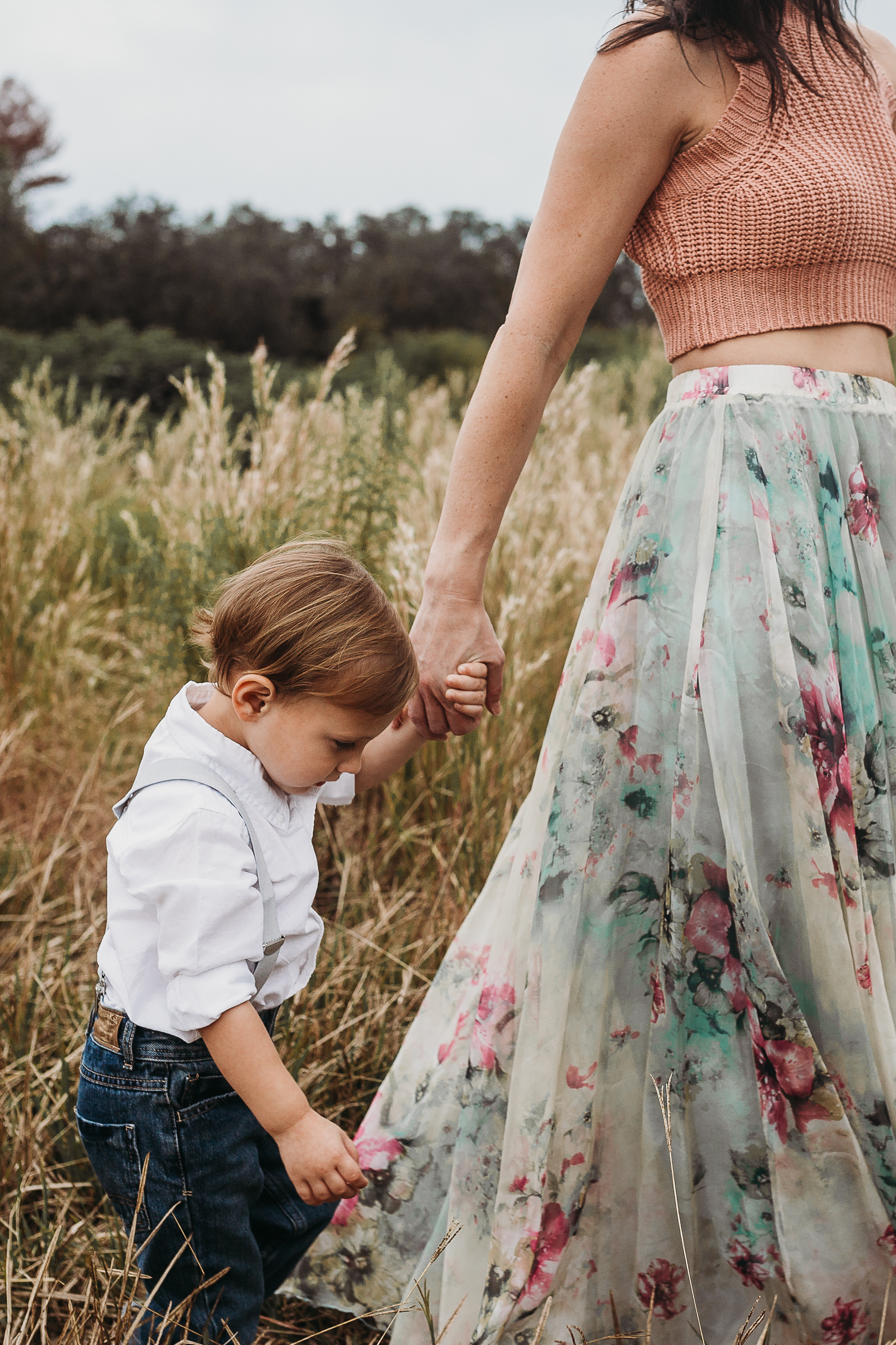 Deland Florida Family Photographer with boho field photoshoot