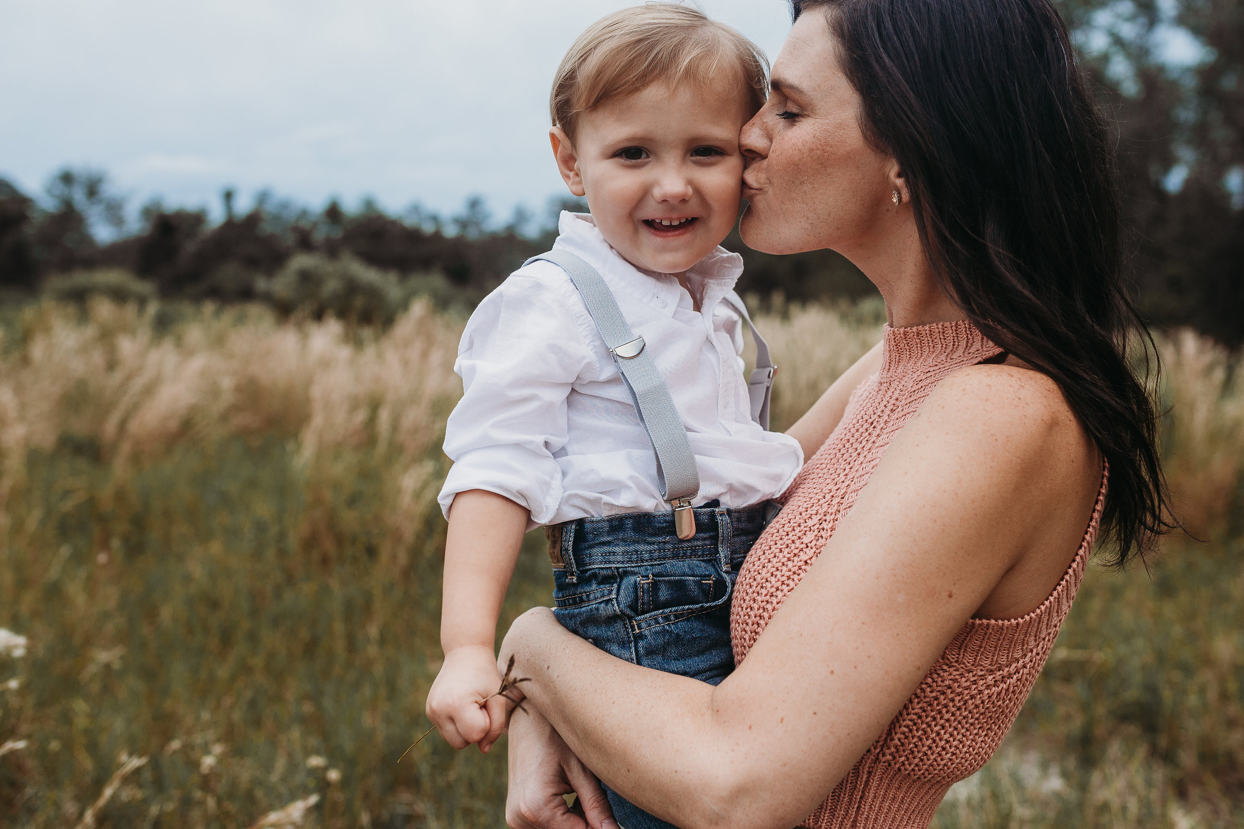 Deland Florida Family Photographer with boho field photoshoot