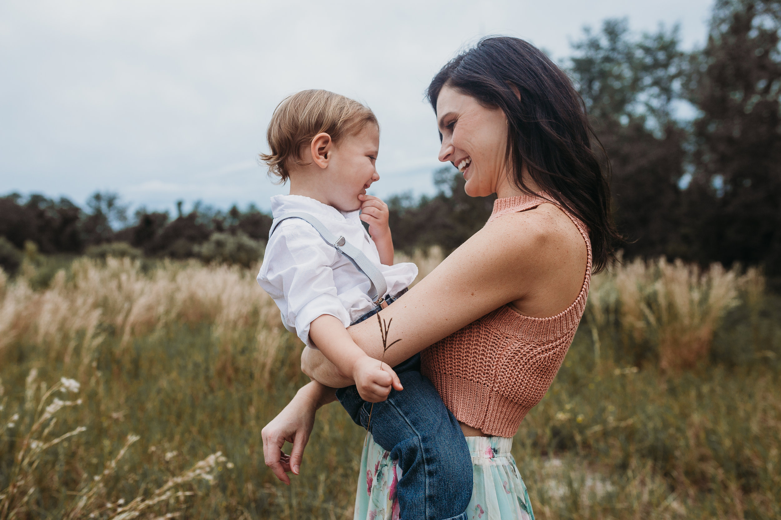 Deland Florida Family Photographer with boho field photoshoot