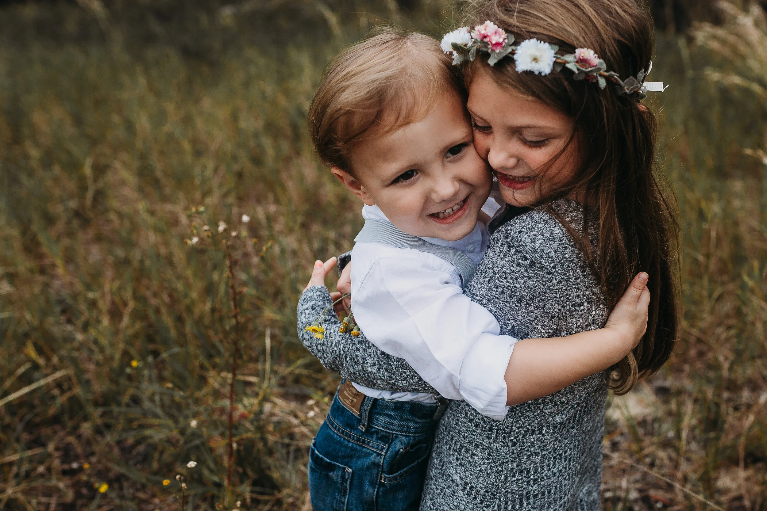 Deland Florida Family Photographer with boho field photoshoot
