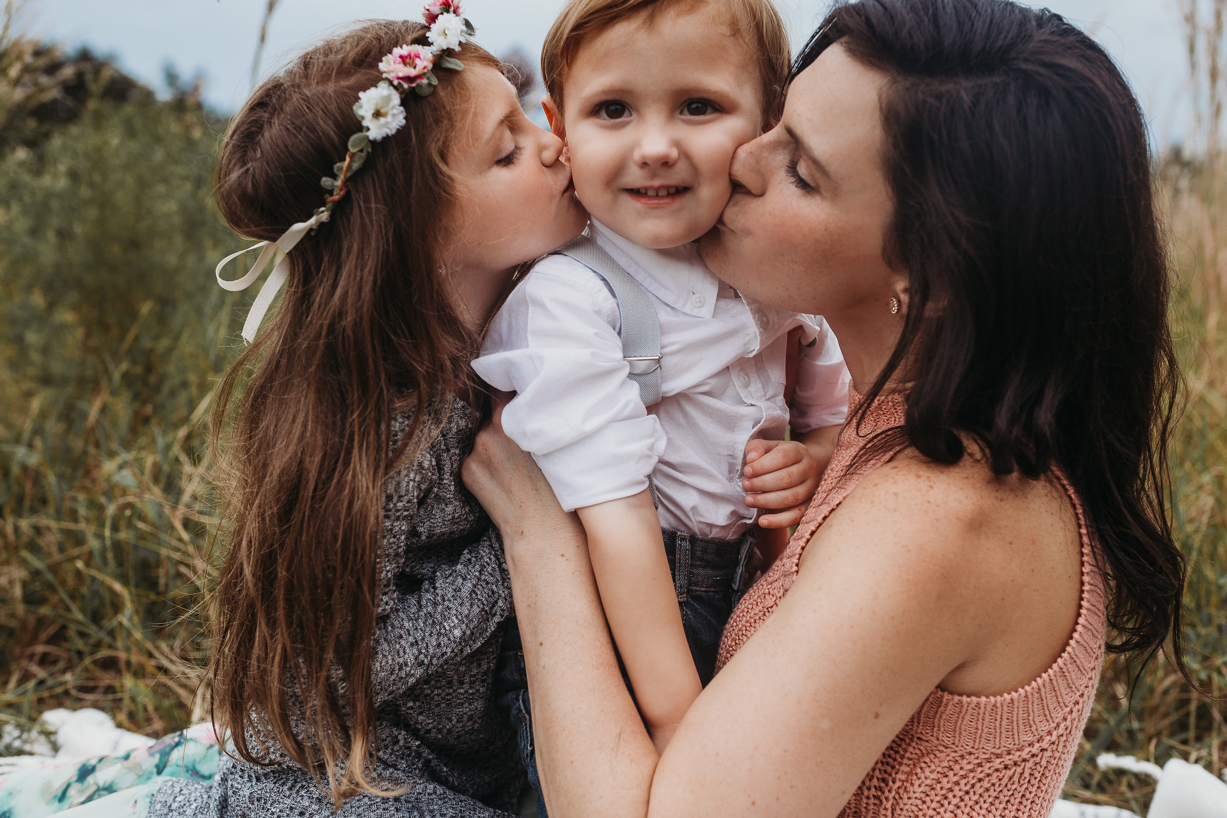 Deland Florida Family Photographer with boho field photoshoot