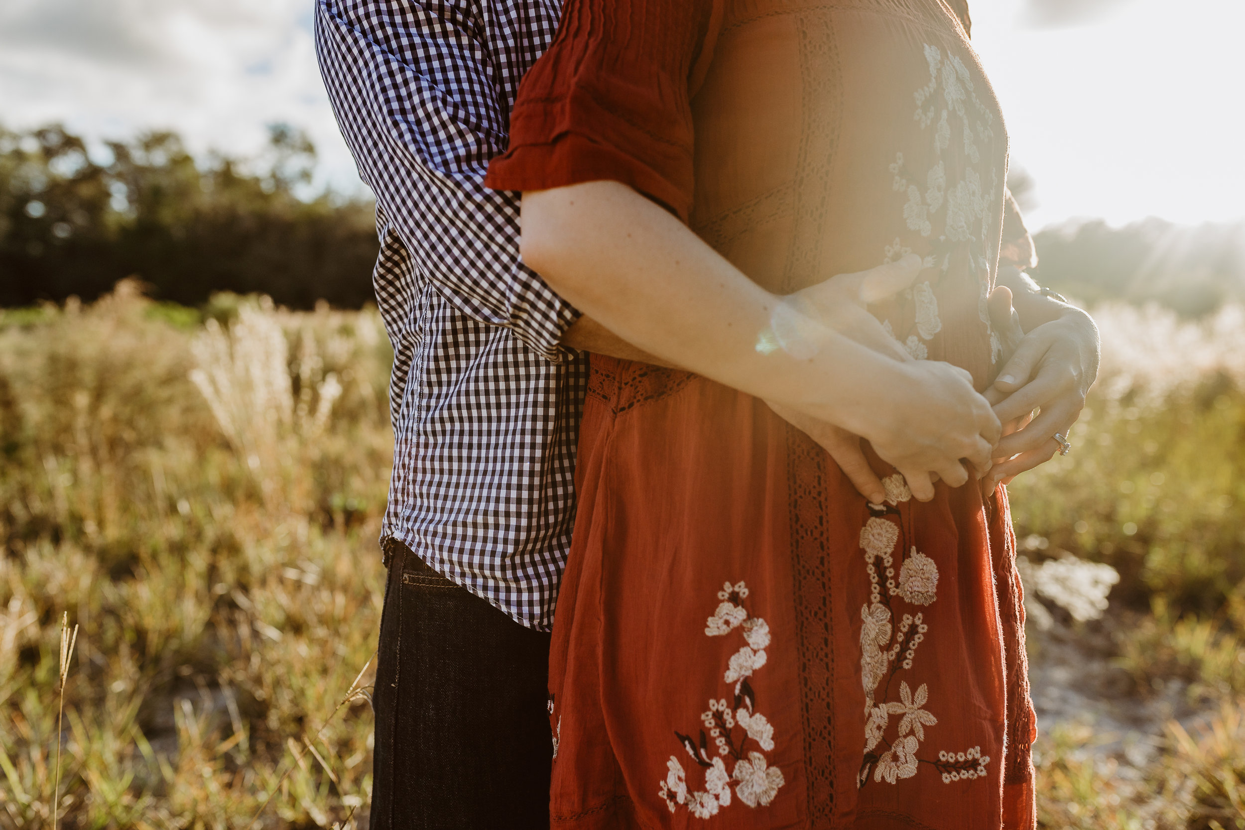  Debary, Deland, Dayton Beach, Lake Mary, Orlando Maternity photographer shot in a field with Free People dress 