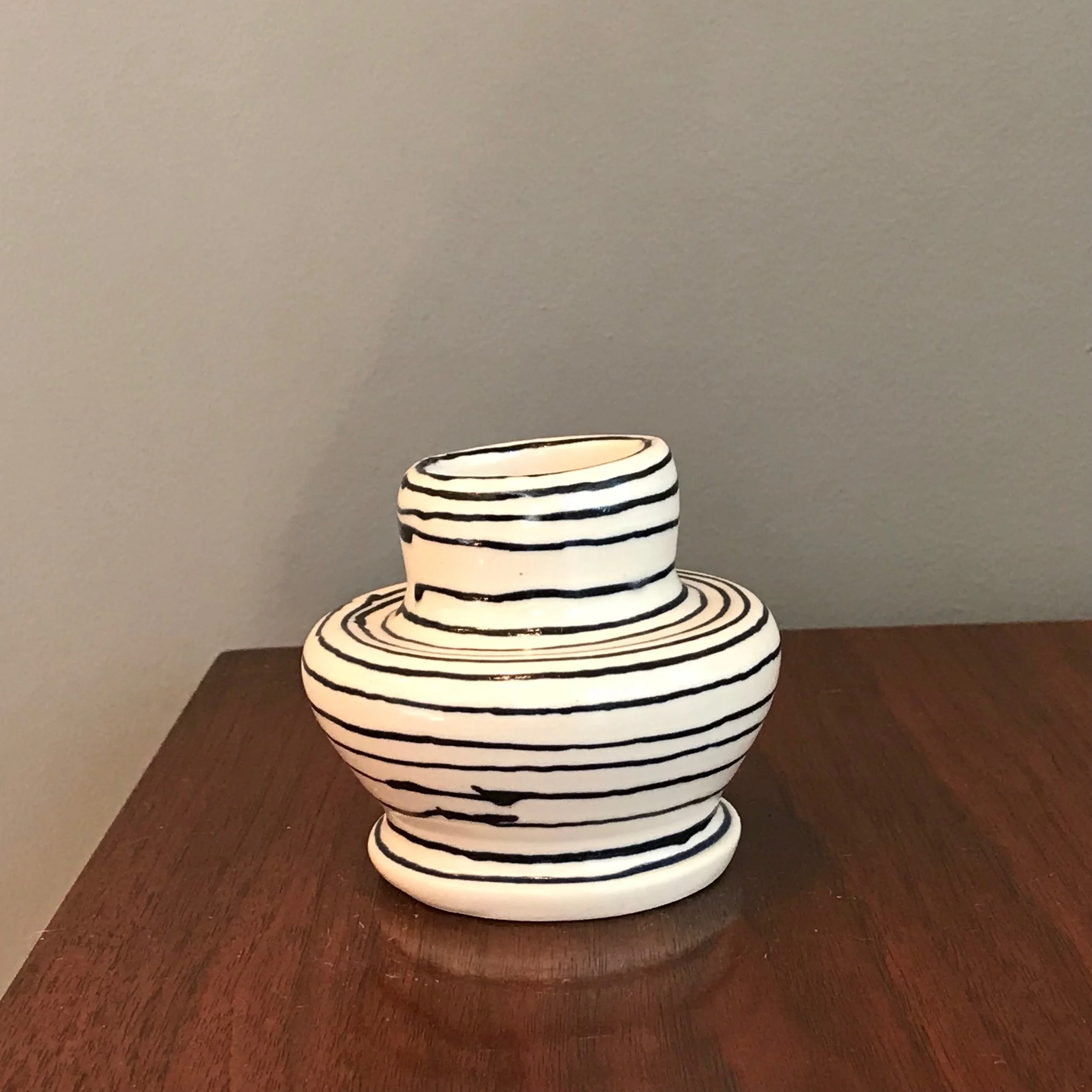 striped mini vase