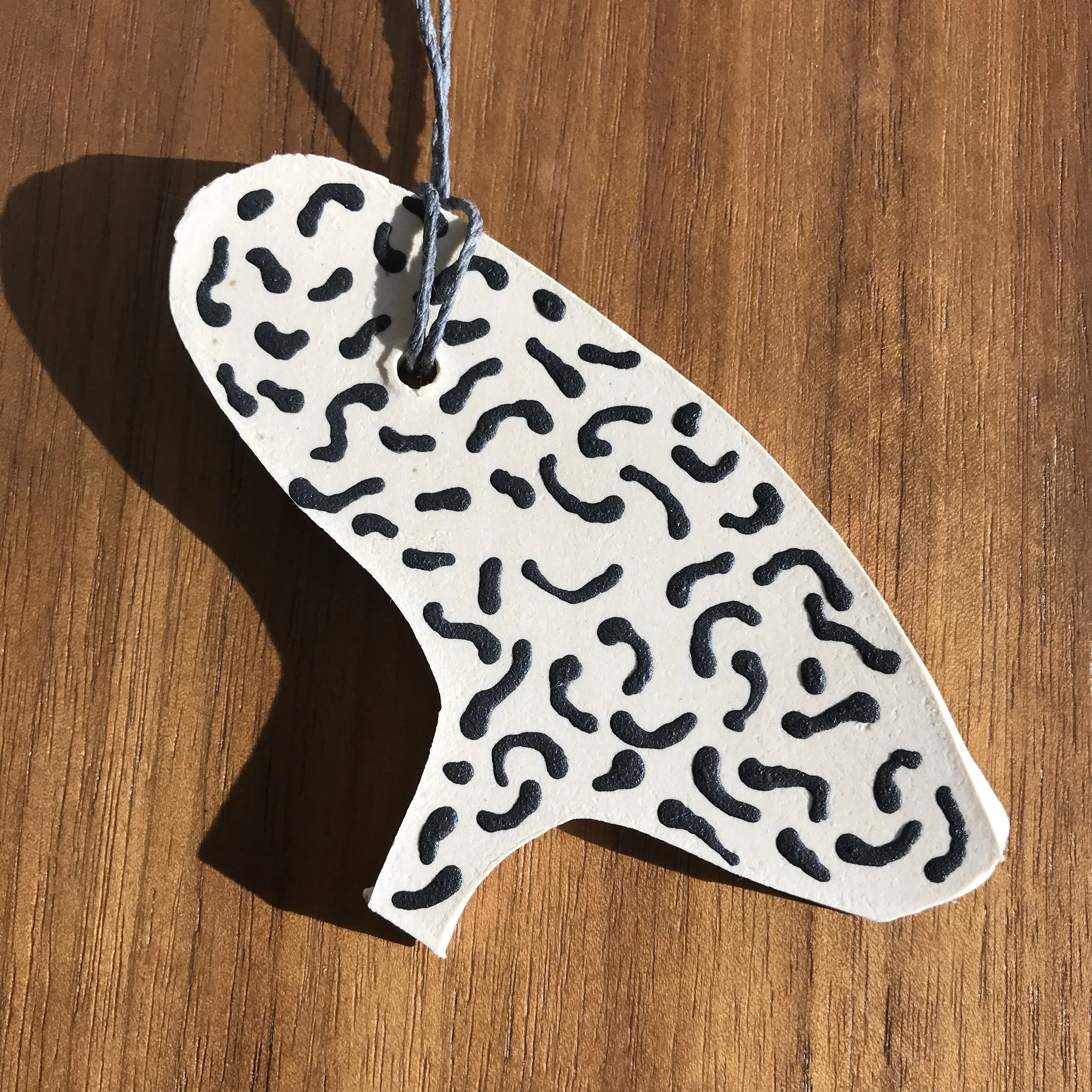 4" black and white ornament