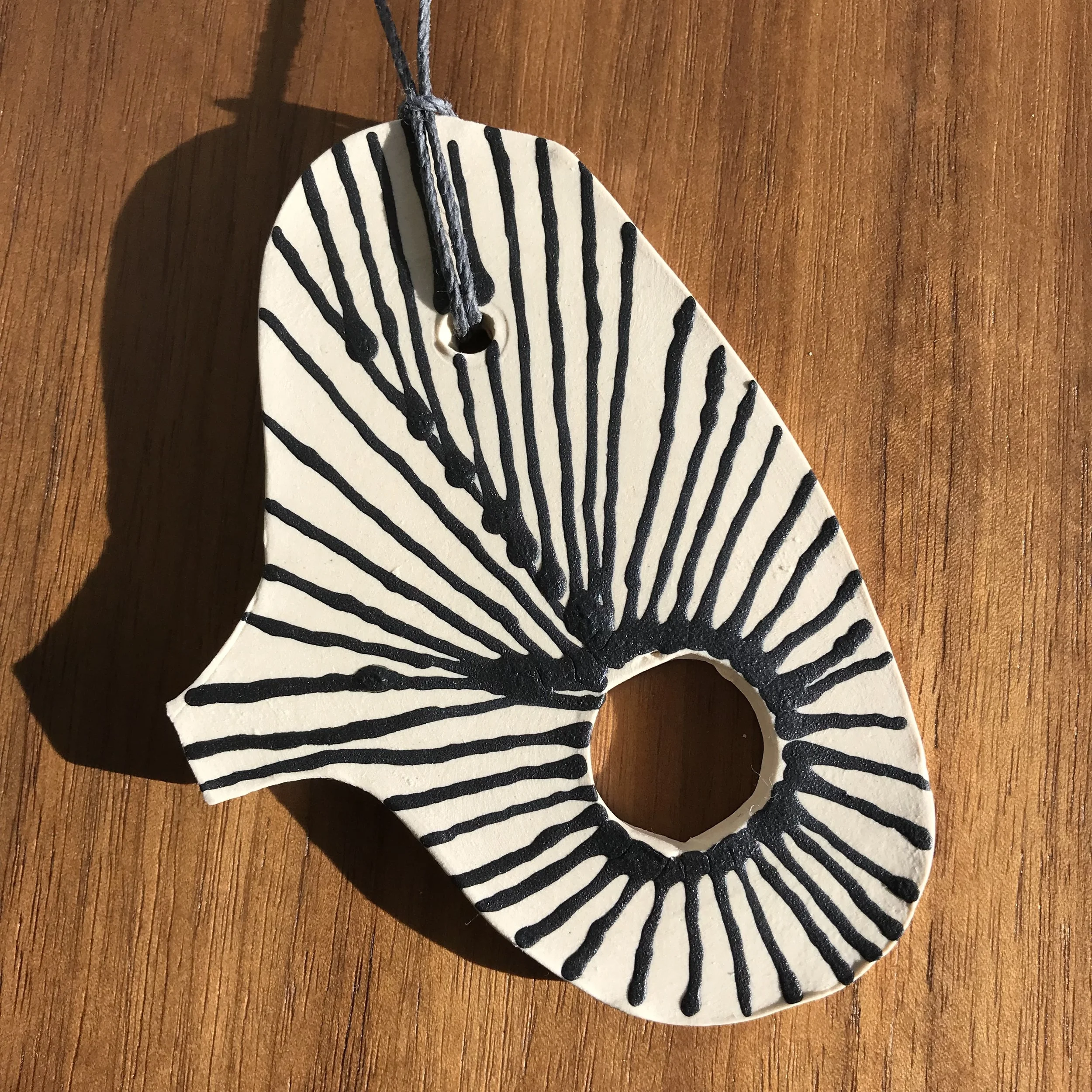 4" black and white ornament