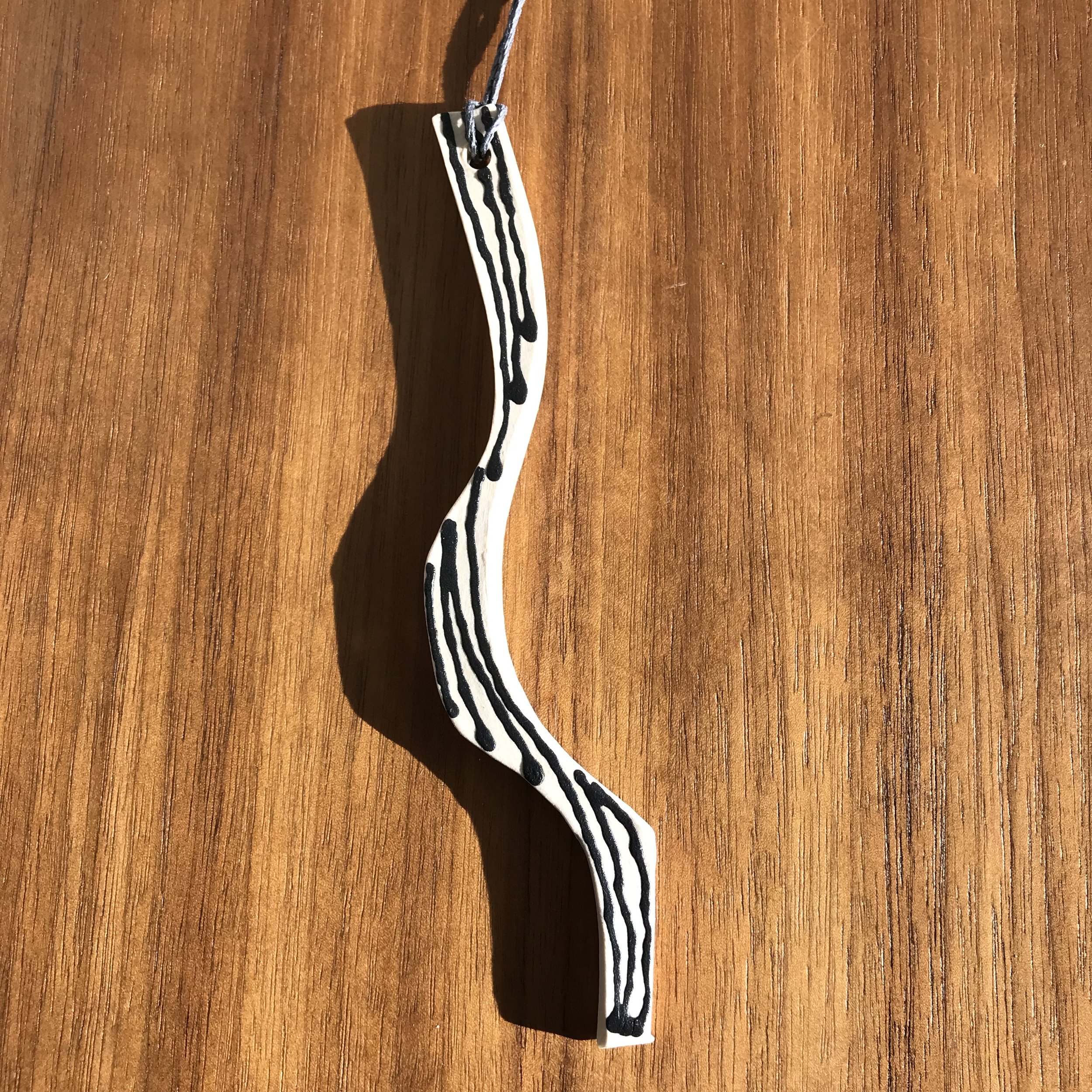 6" black and white ornament