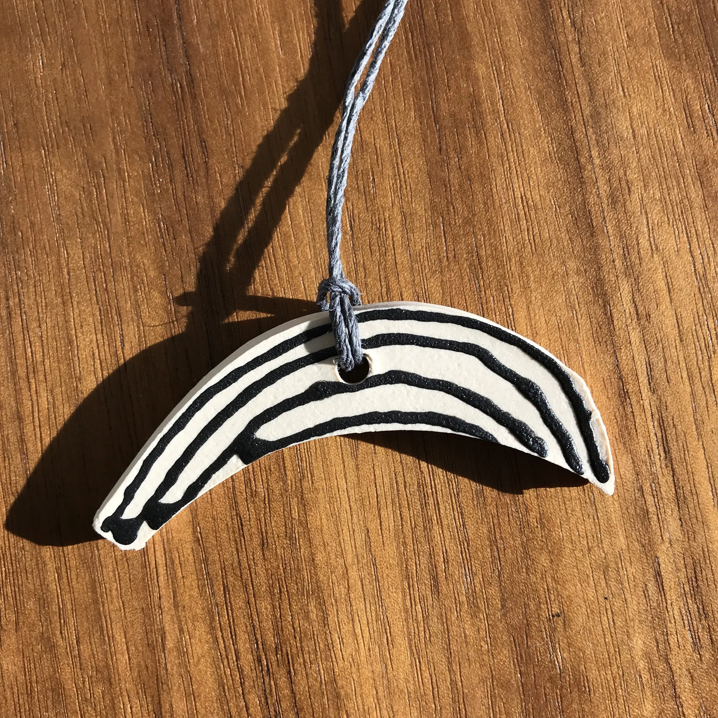 2" black and white ornament