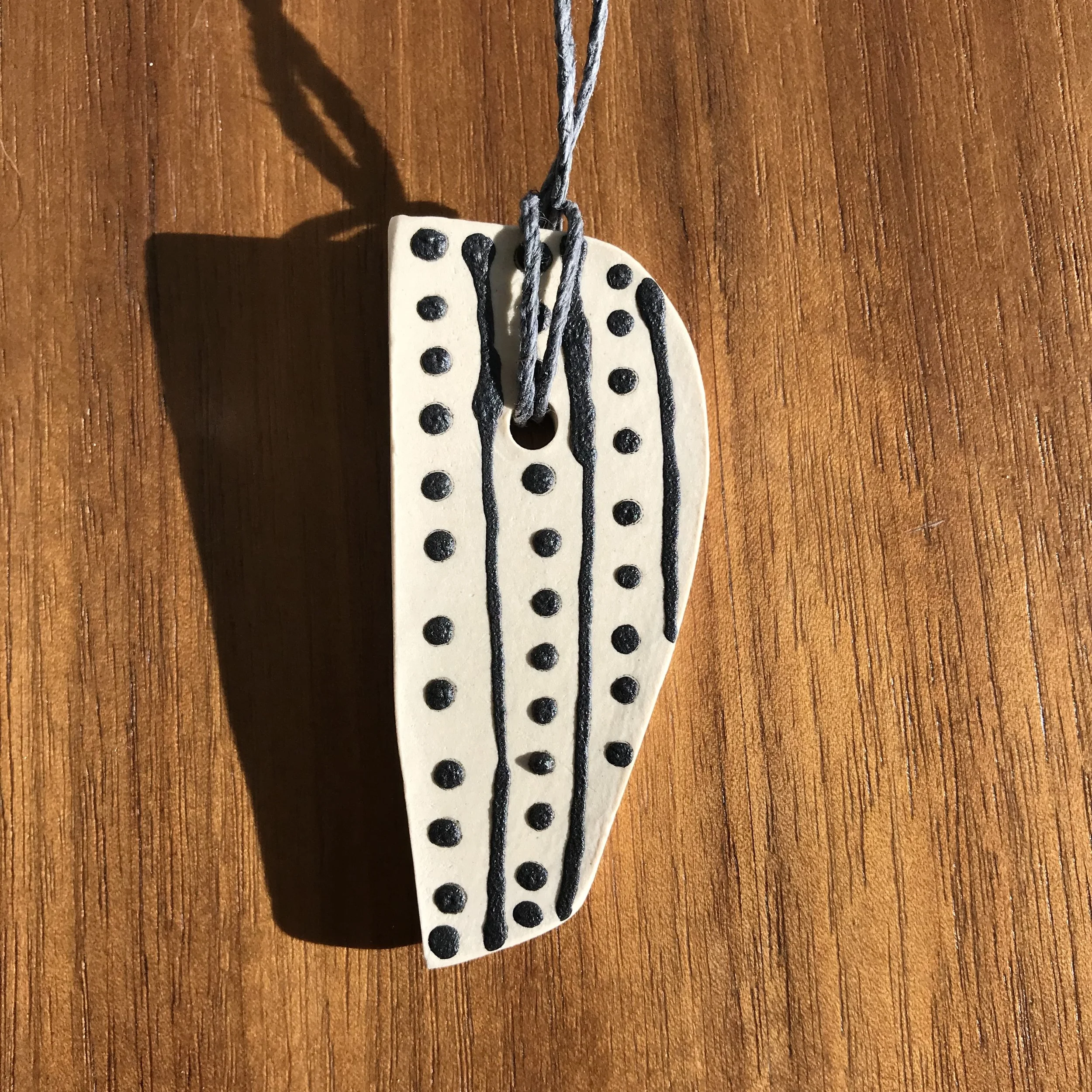 2" black and white ornament