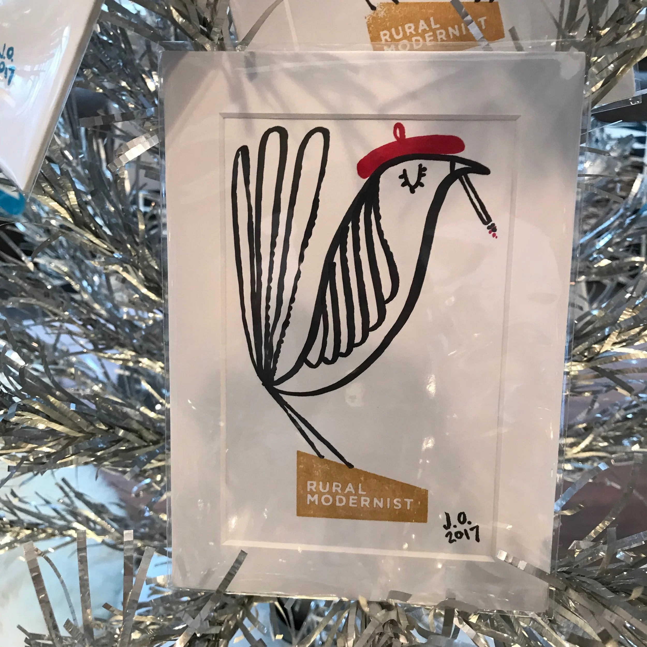 bird with red beret and cigarette