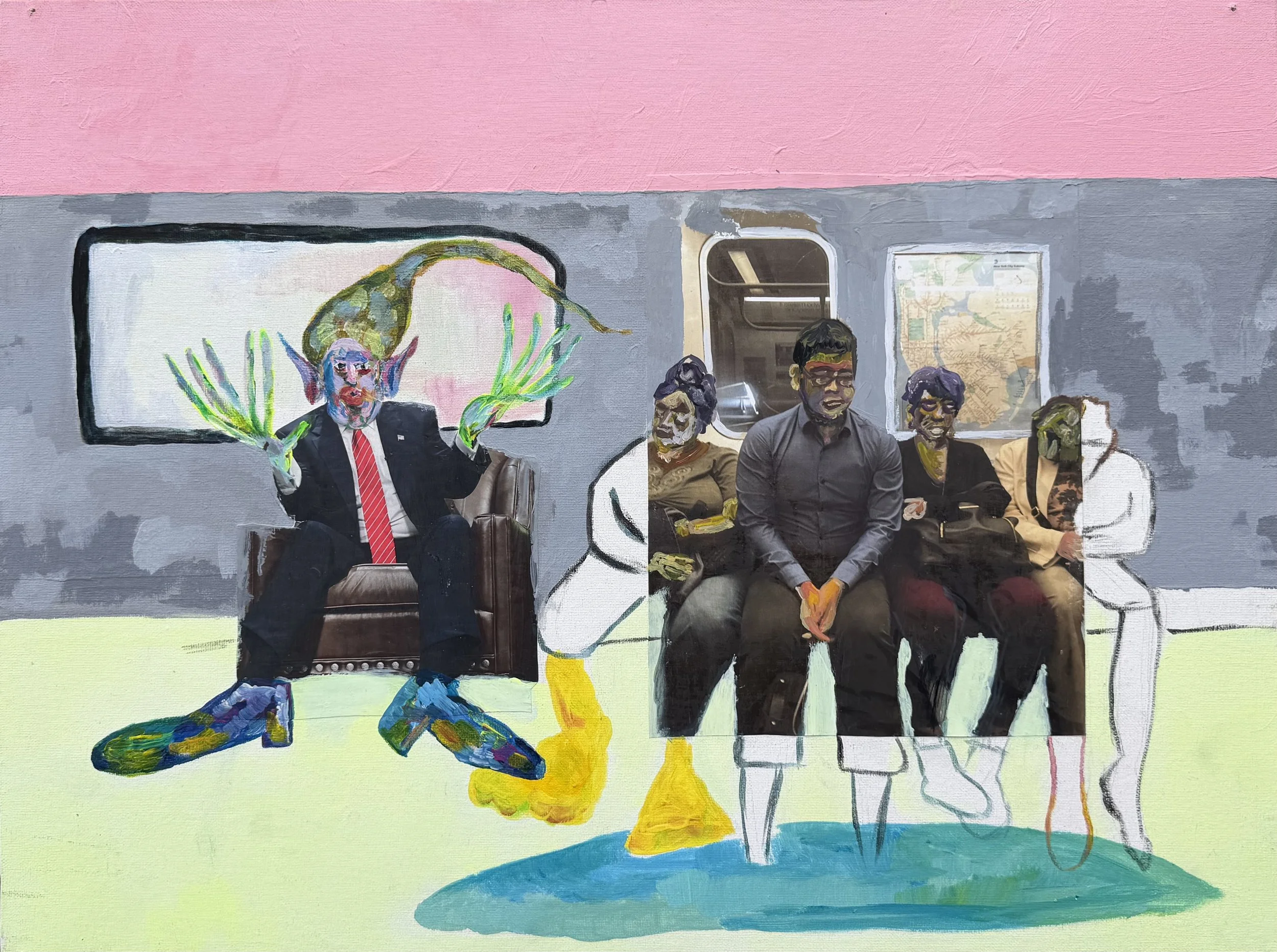   Making Rides Great again   2016  24” x 18”  Print-outs and acrylic on canvas panel 