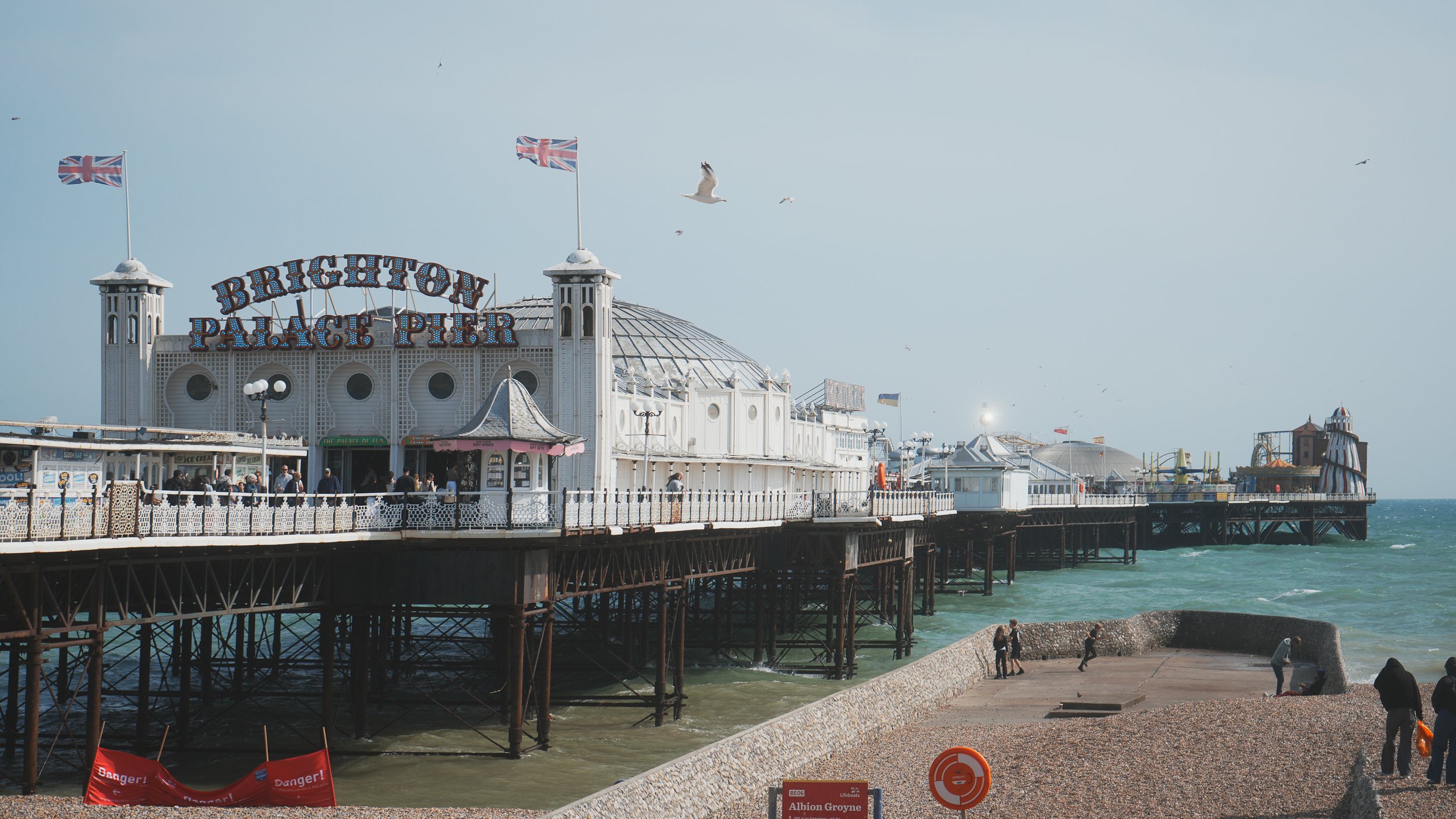 Look over pier.