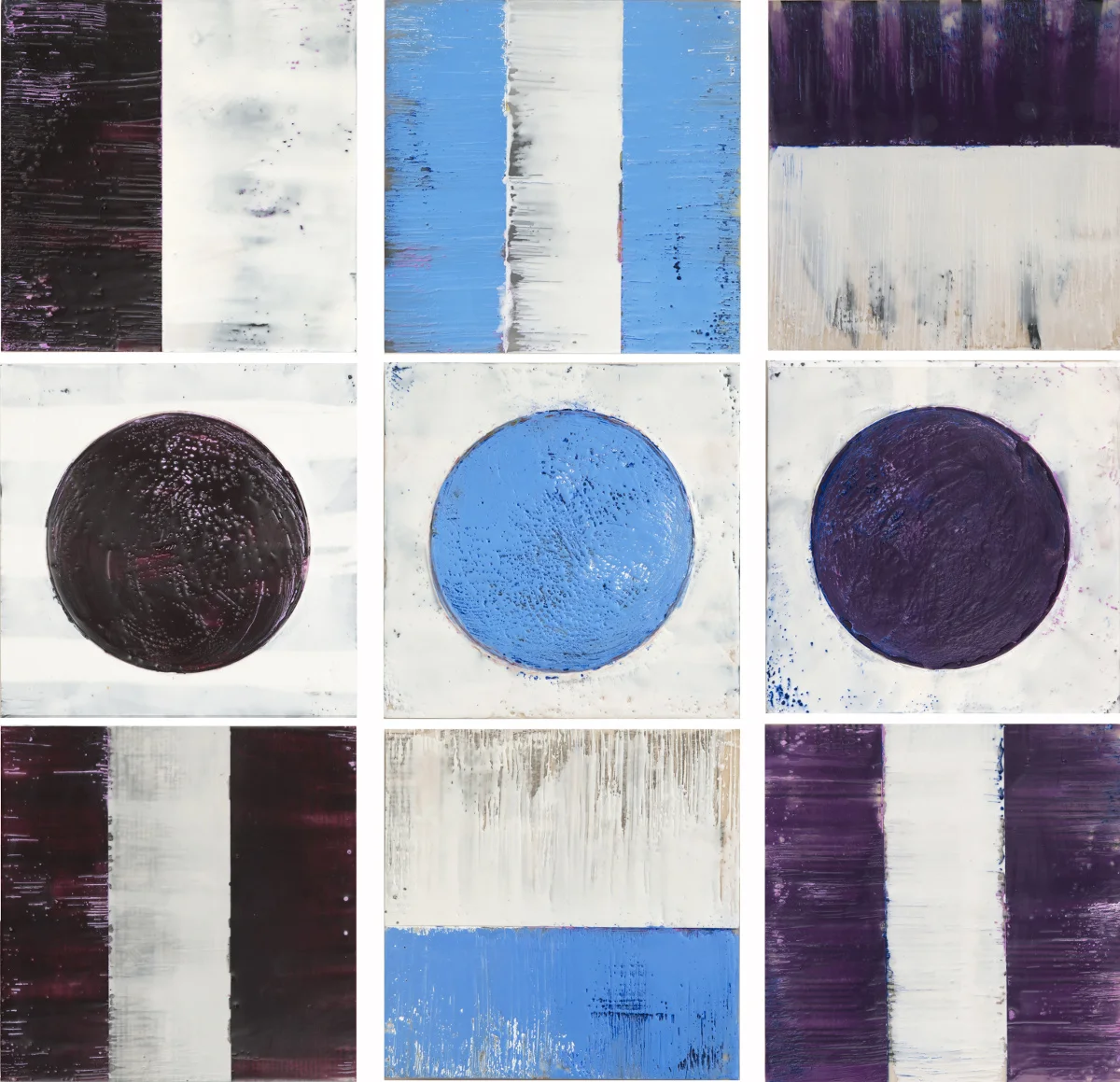 Color Study Totems - Aubergine, Sky, Violet