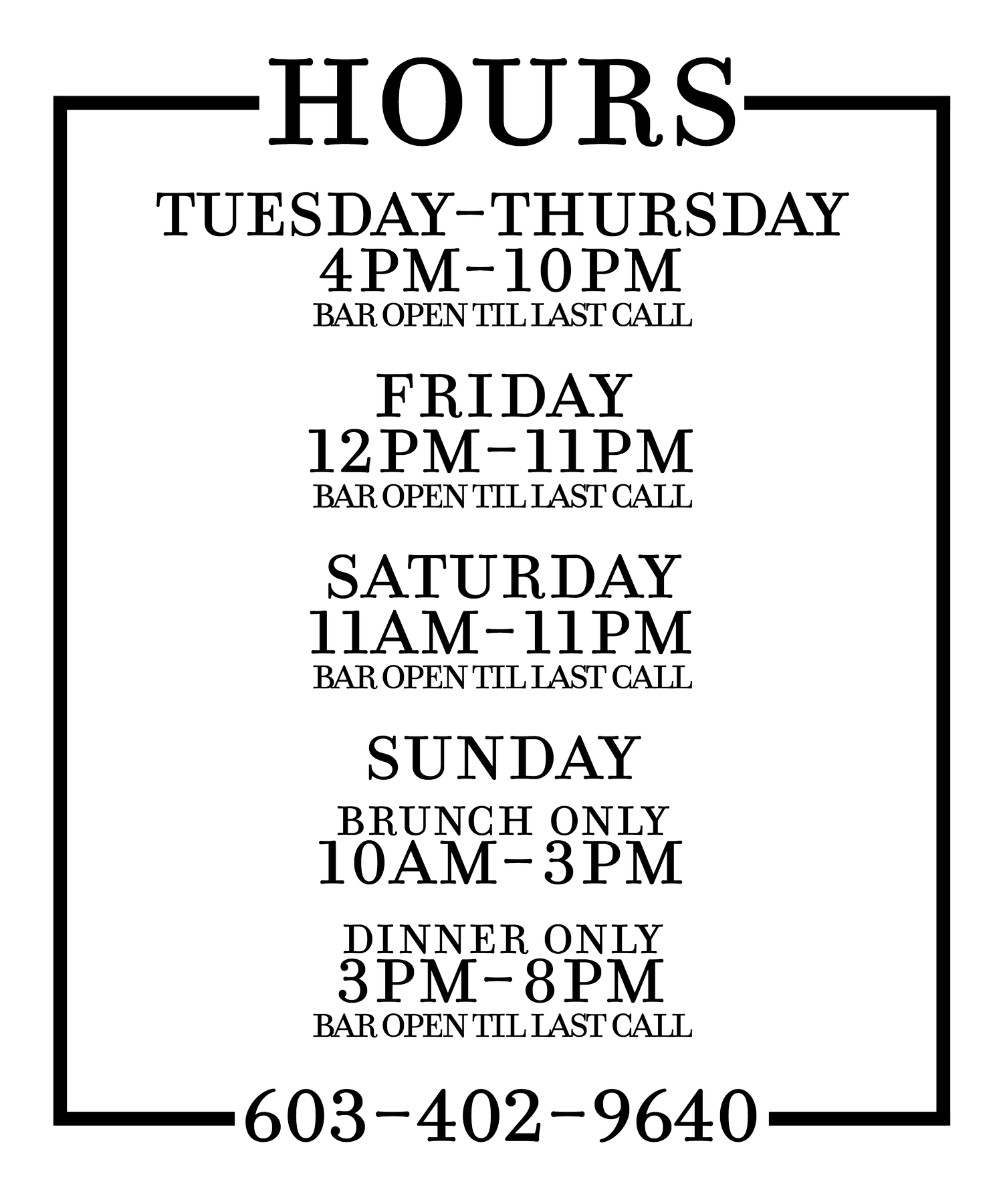 Nashua Hours — The Hidden Pig