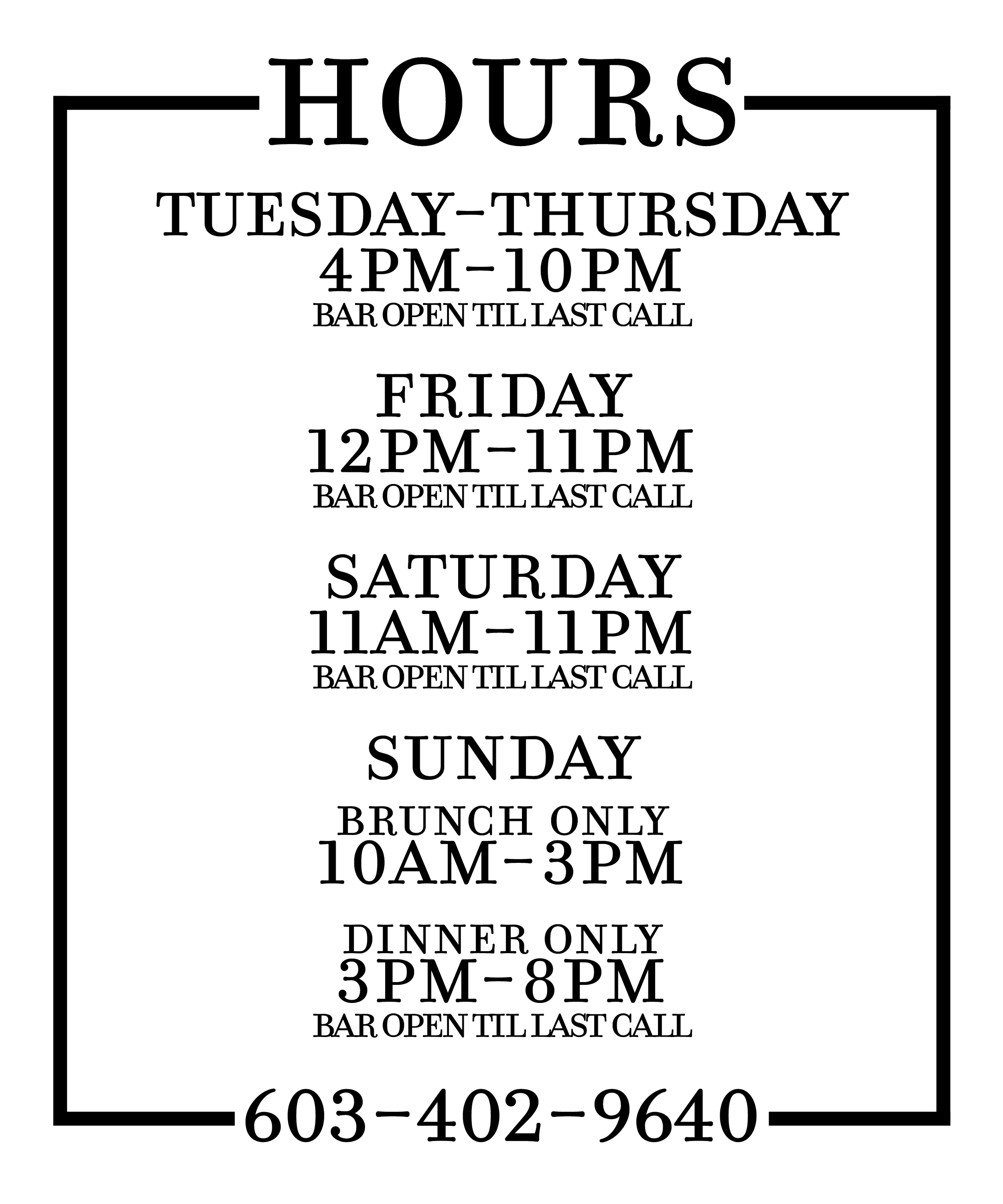 Nashua Hours — The Hidden Pig