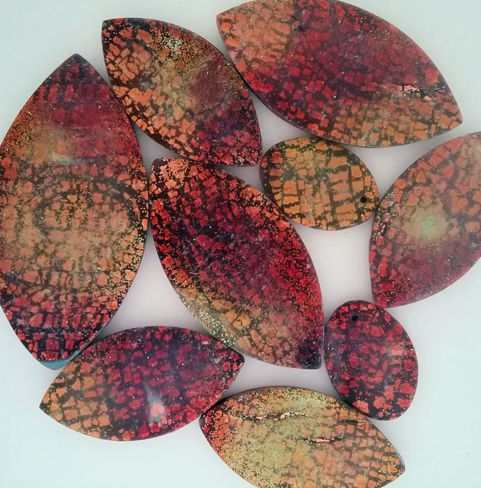 Polymer Clay Sparkle beads in autumn shades