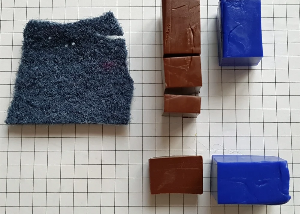 Portioning the clay before mixing