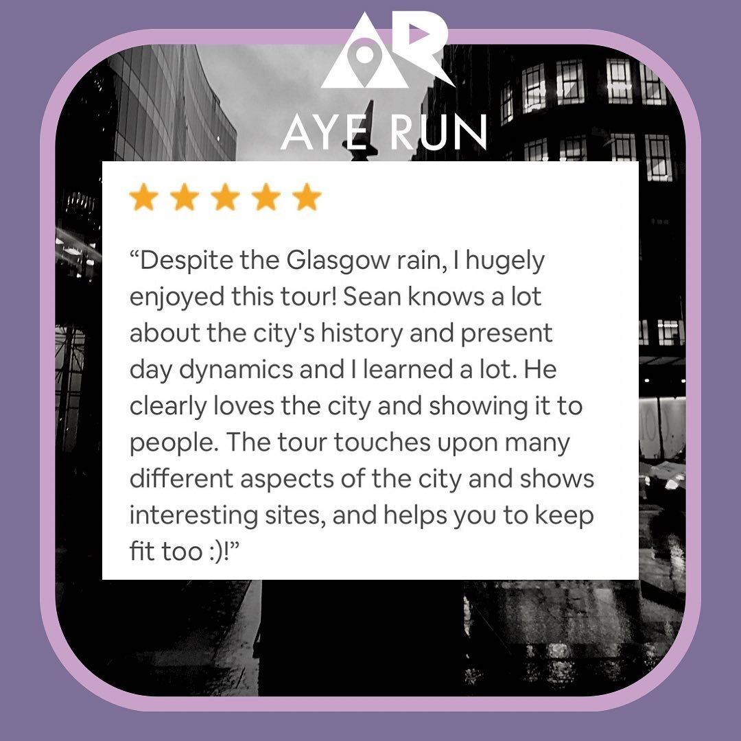 &ldquo;Despite the Glasgow rain, I hugely enjoyed this tour!&rdquo;

🤩🙌🏼 Sara&rsquo;s lovely Airbnb review after braving a seriously rainy run tour early this week