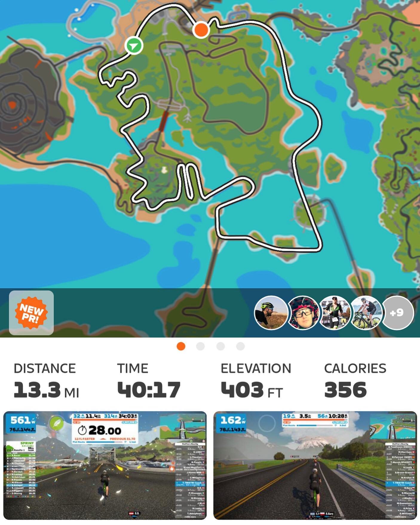 Back on Zwift and loving it. Come check out the TRIandTRI coaching club or the aspen triathlon club online. #zwift #cycling #indoorseason #triathlon #swimbikerun
