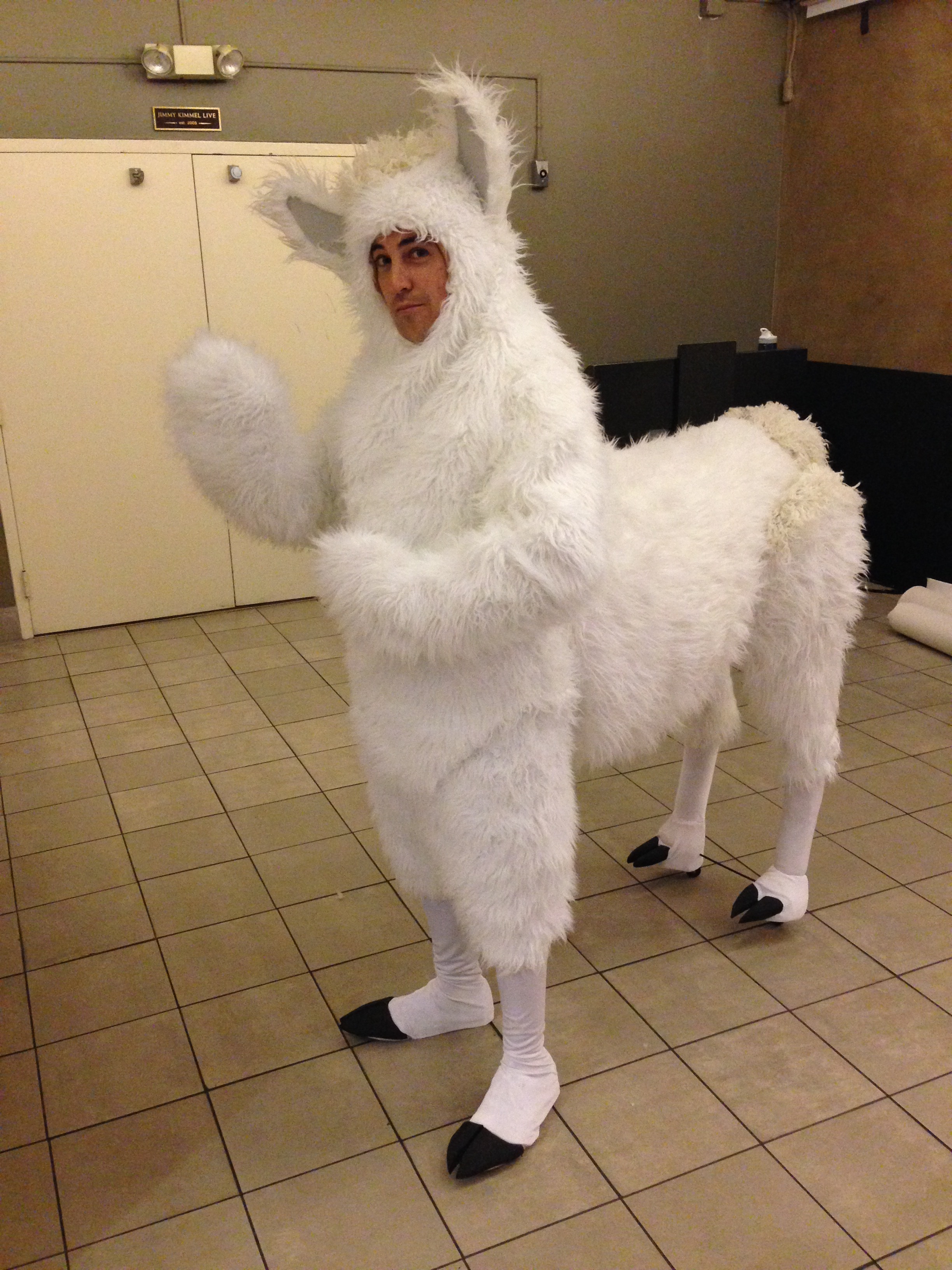 Jimmy Kimmel Halloween 2015-Llama Costume