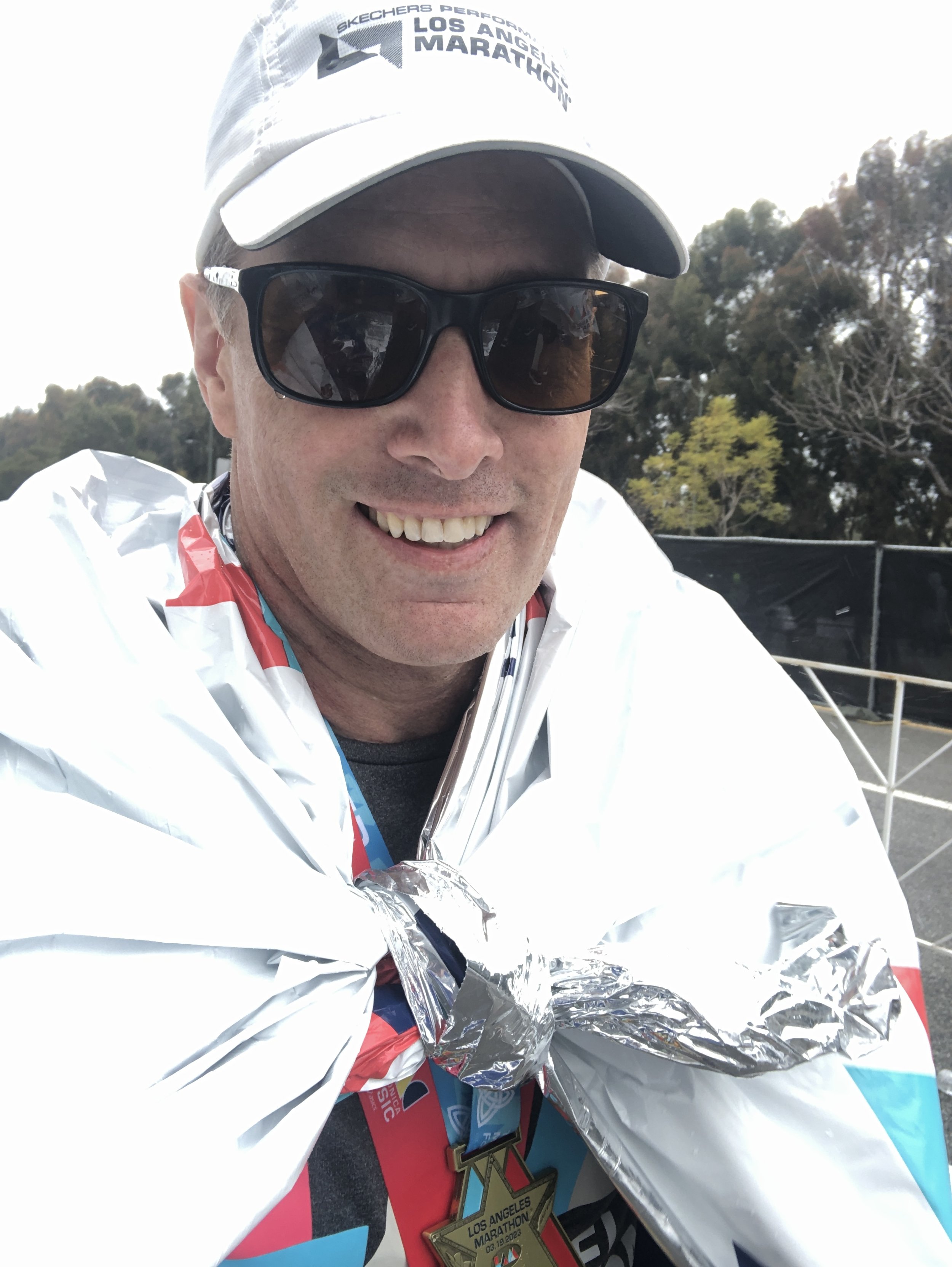 Space Blanket-A volunteer put this on me, which not only keeps you warm, but at that very moment it started to rain!